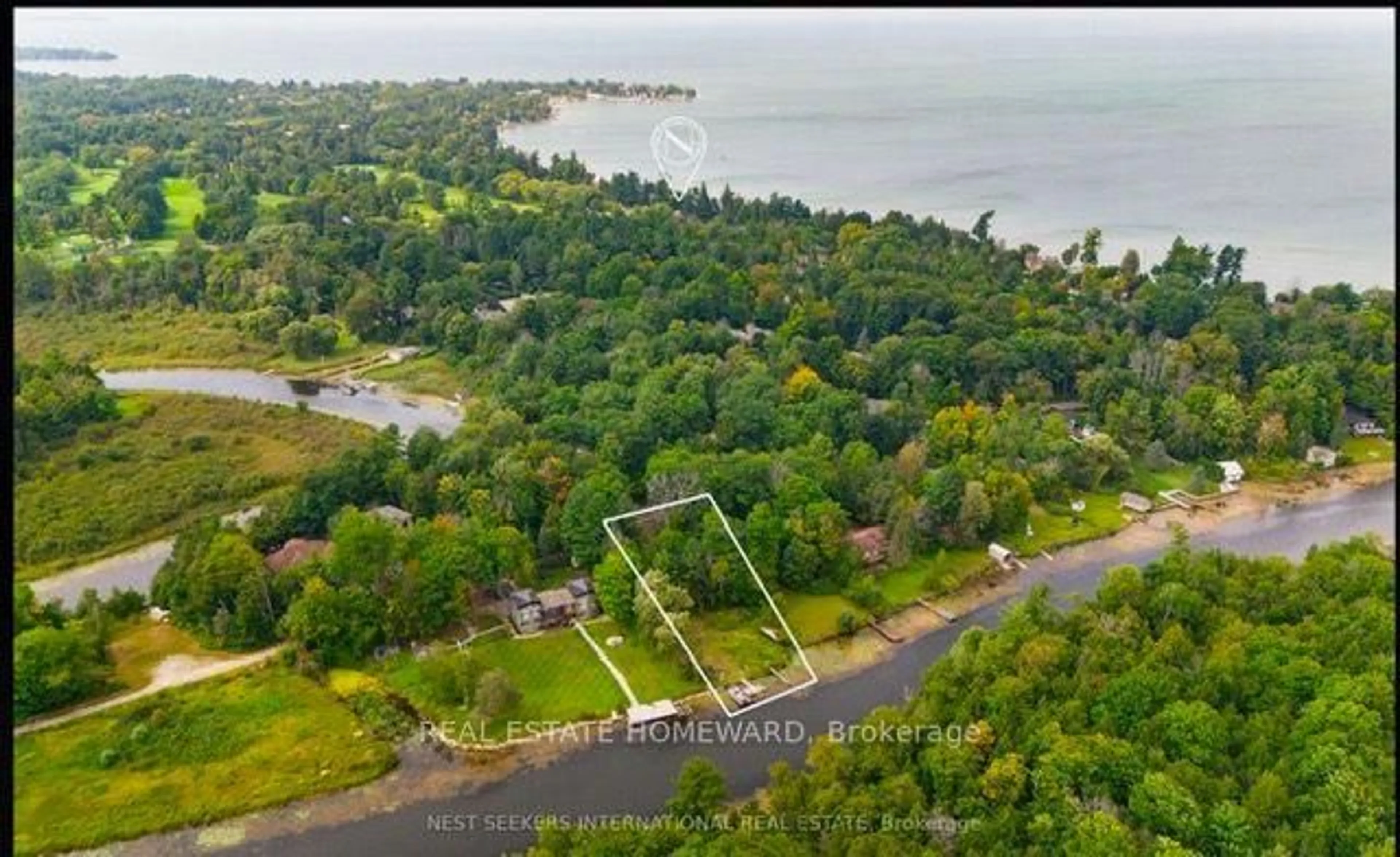 A pic from outside/outdoor area/front of a property/back of a property/a pic from drone, water/lake/river/ocean view for 87 Sibbald Cres, Georgina Ontario L0E 1R0