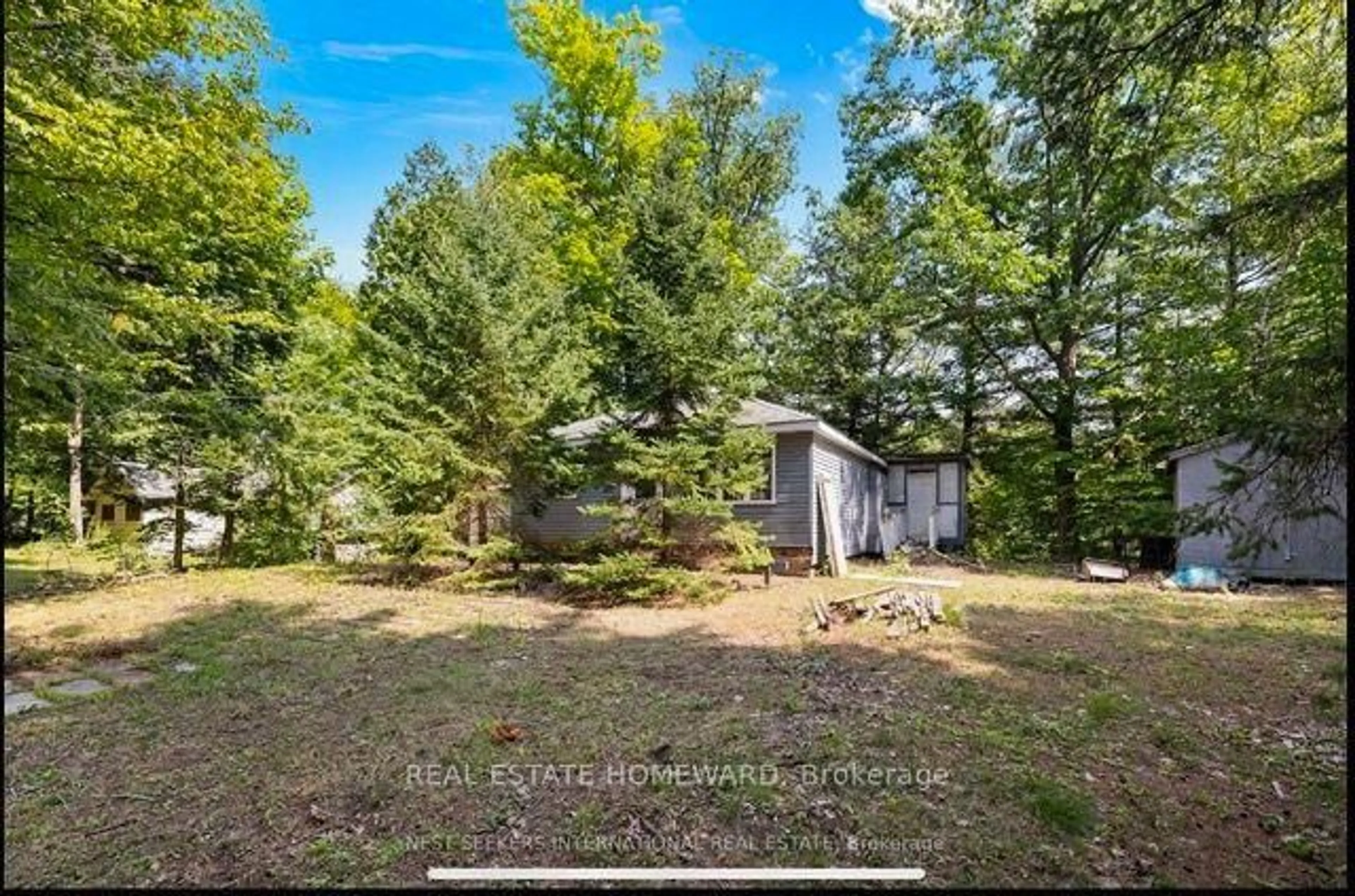 A pic from outside/outdoor area/front of a property/back of a property/a pic from drone, forest/trees view for 87 Sibbald Cres, Georgina Ontario L0E 1R0