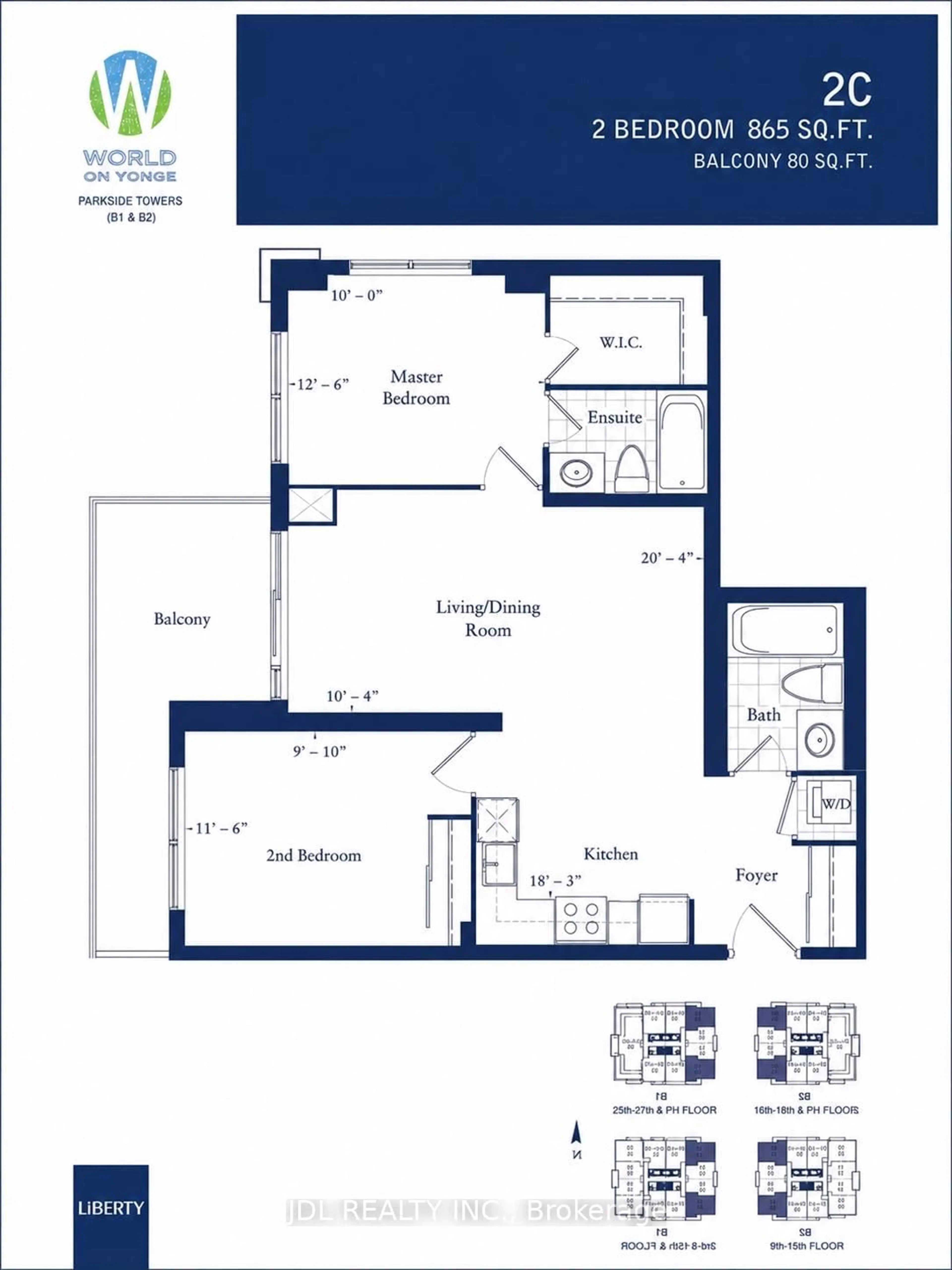 Floor plan for 7165 Yonge St #902, Markham Ontario L3T 0C9