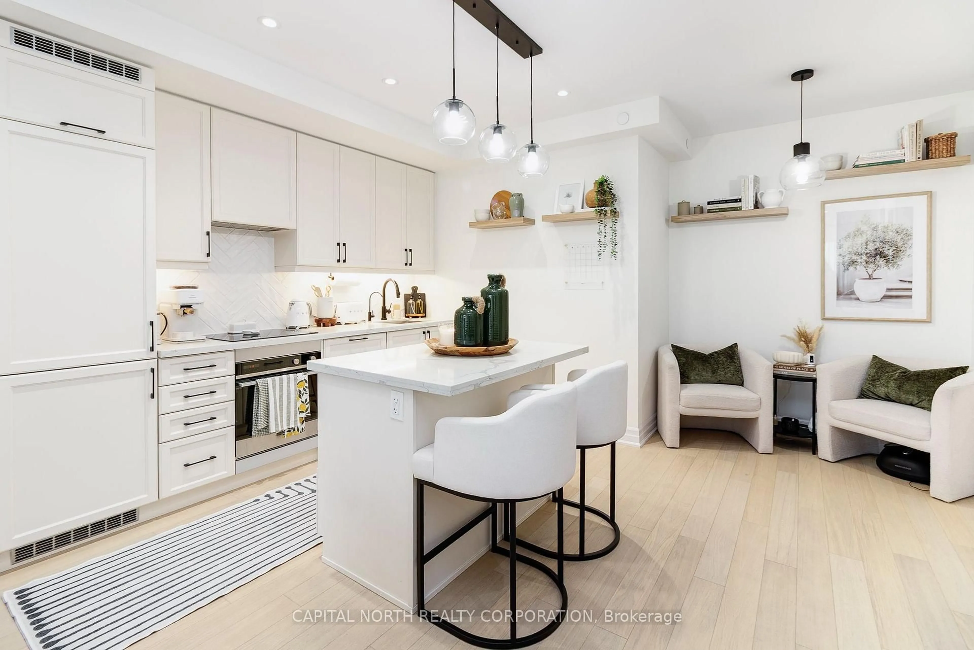 Open concept kitchen, ceramic/tile floor for 9075 Jane St #2102, Vaughan Ontario L4K 0L7