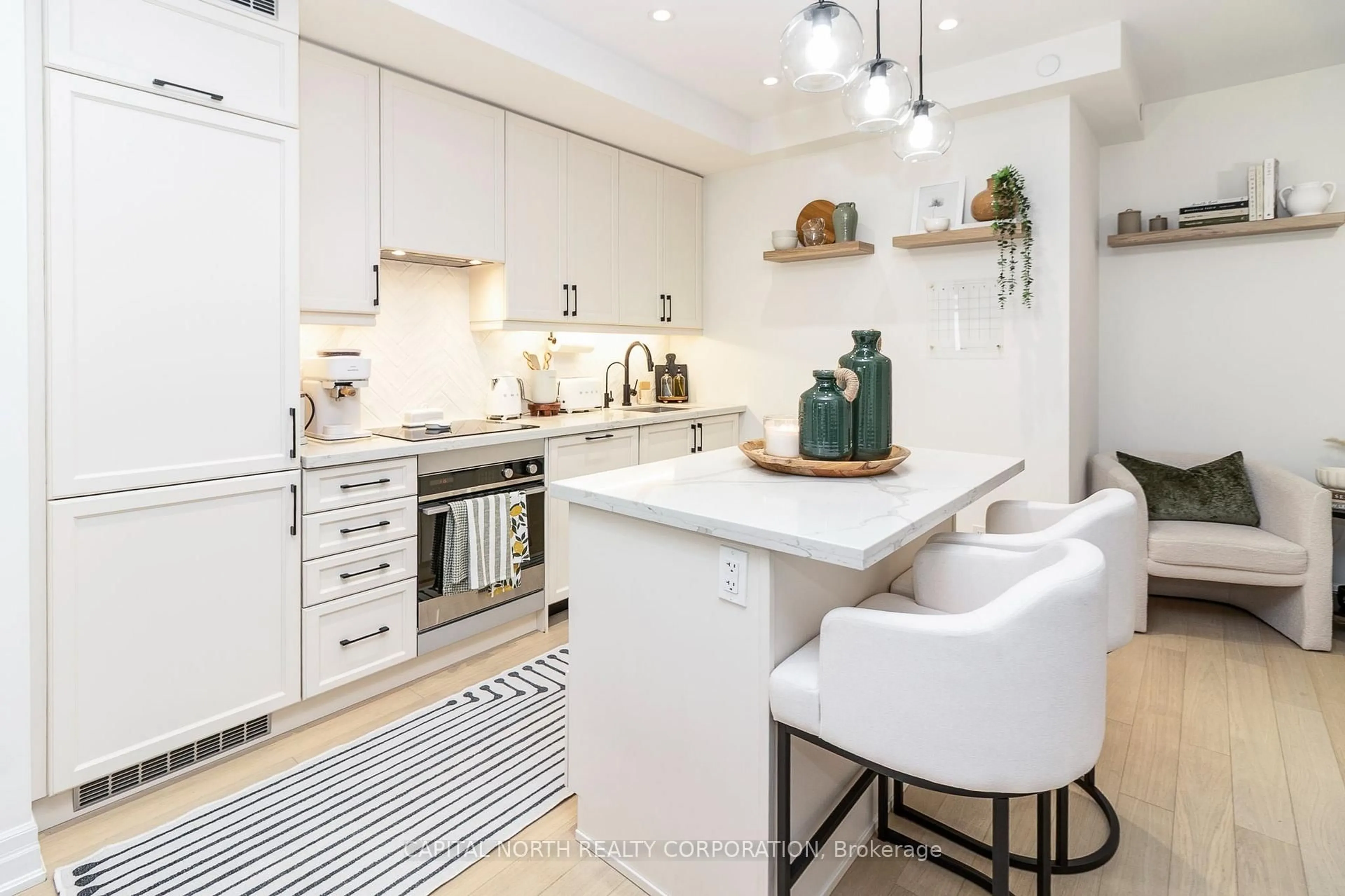 Contemporary kitchen, ceramic/tile floor for 9075 Jane St #2102, Vaughan Ontario L4K 0L7