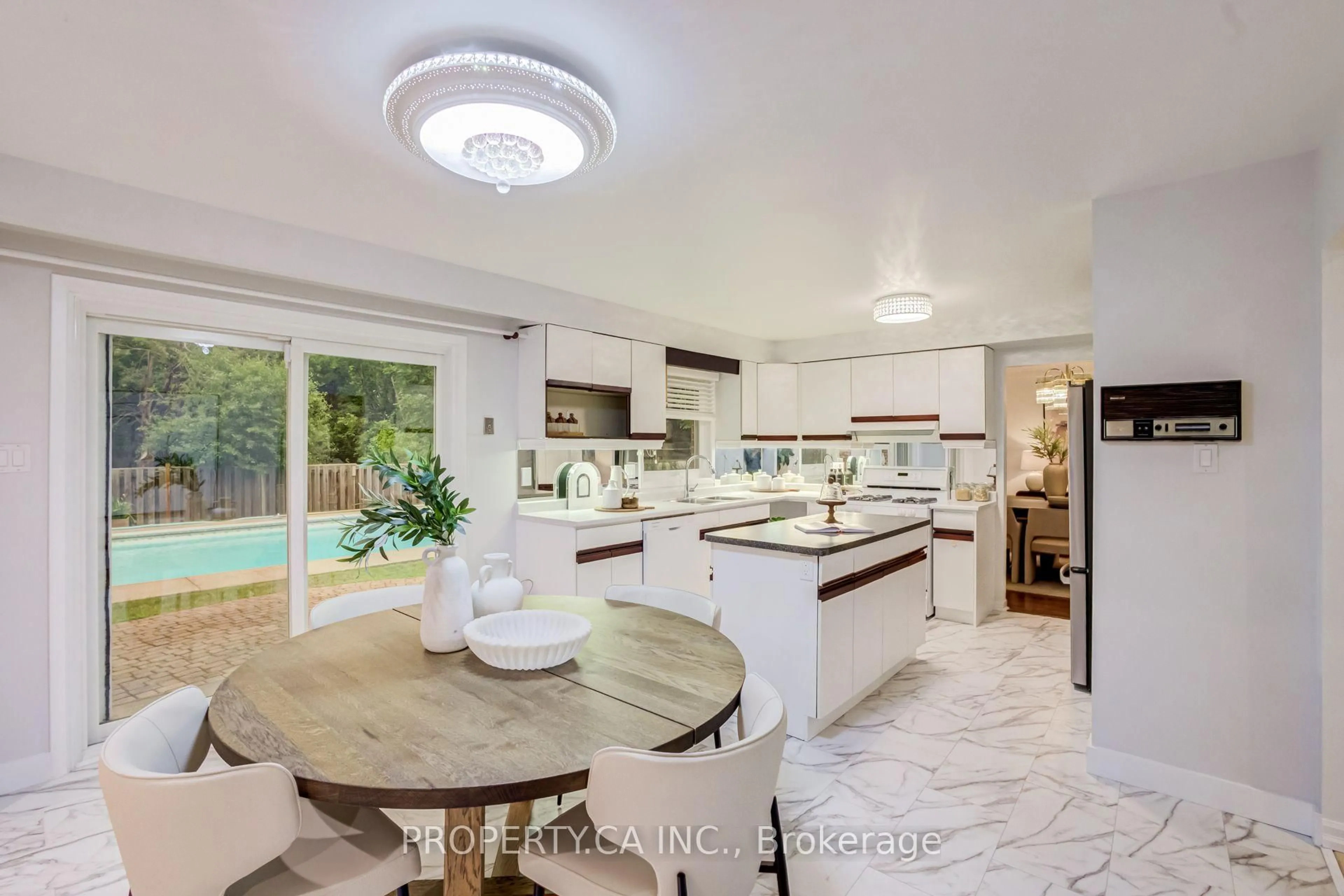 Contemporary kitchen, ceramic/tile floor for 143 Cambridge Cres, Richmond Hill Ontario L4C 6G1
