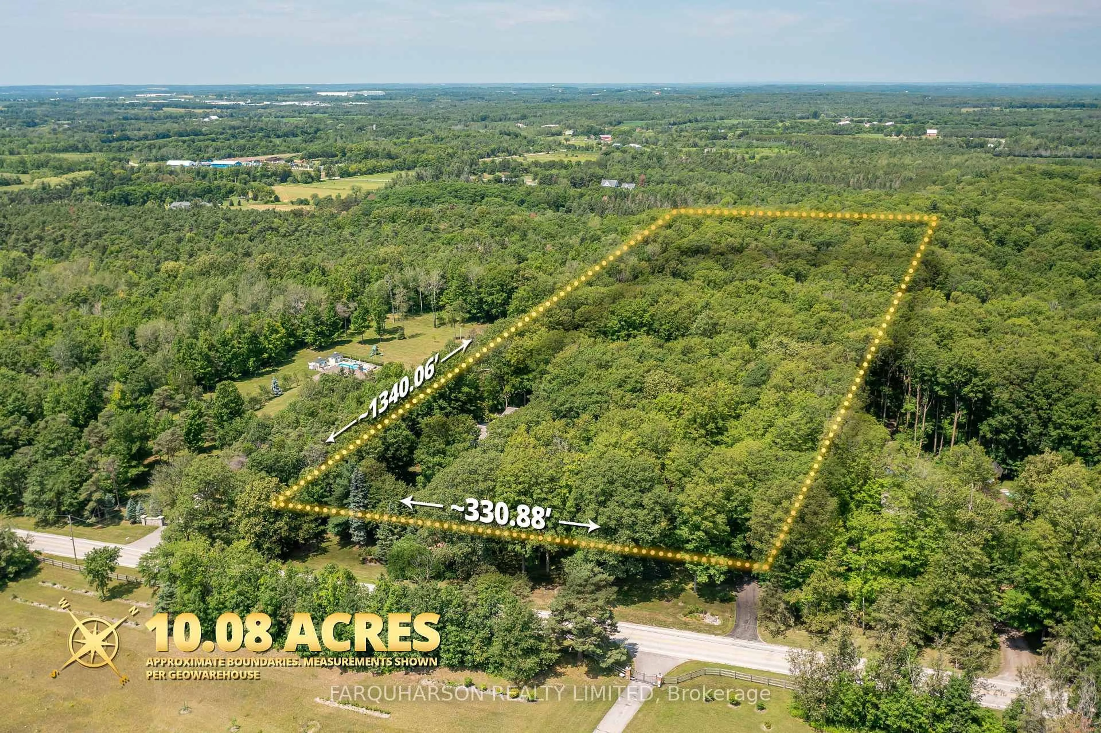 A pic from outside/outdoor area/front of a property/back of a property/a pic from drone, forest/trees view for 4004 St. John's Sdrd, Whitchurch-Stouffville Ontario L4A 2T7