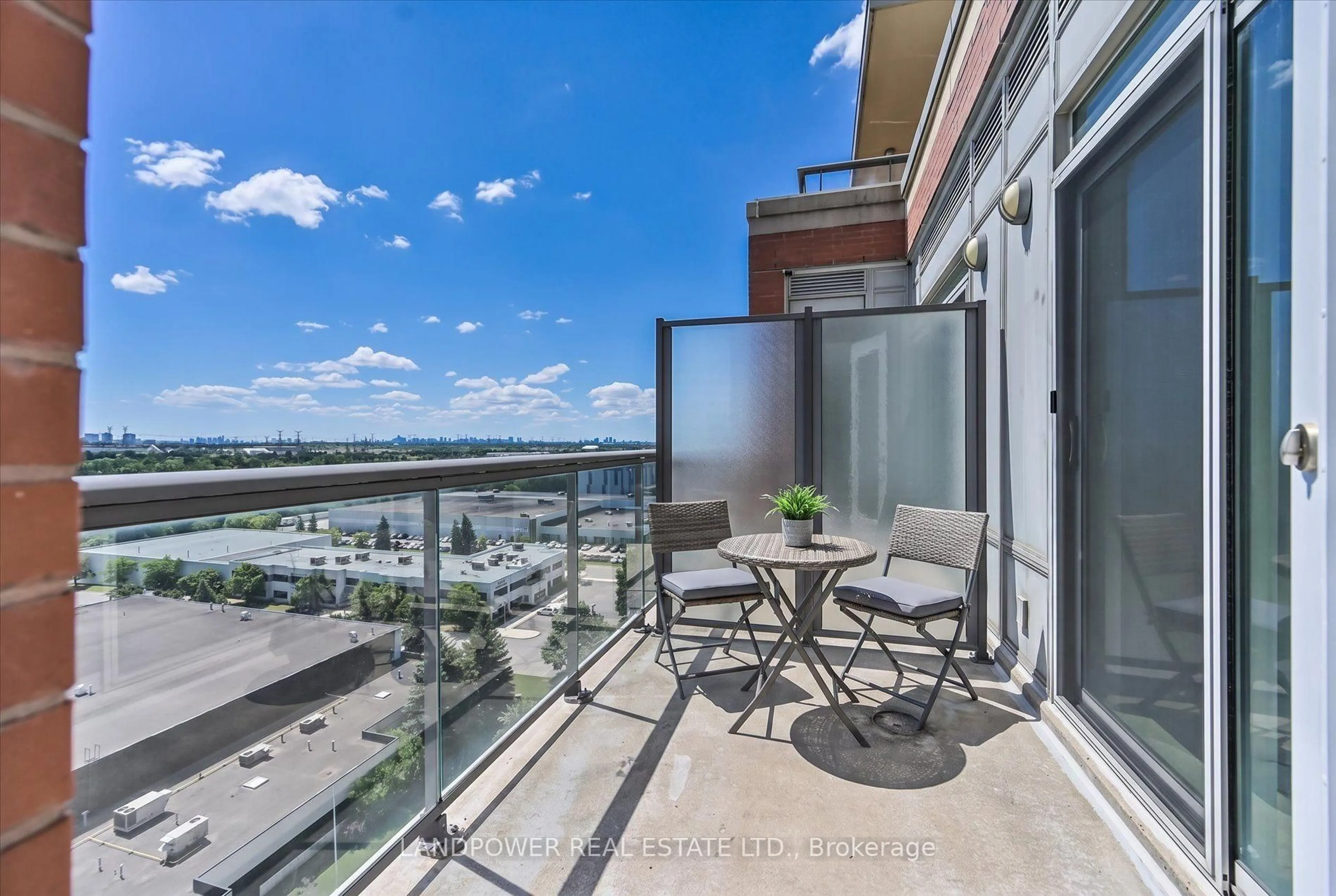 Balcony in the apartment, city buildings view from balcony for 50 Clegg Rd #1508, Markham Ontario L6G 0C6