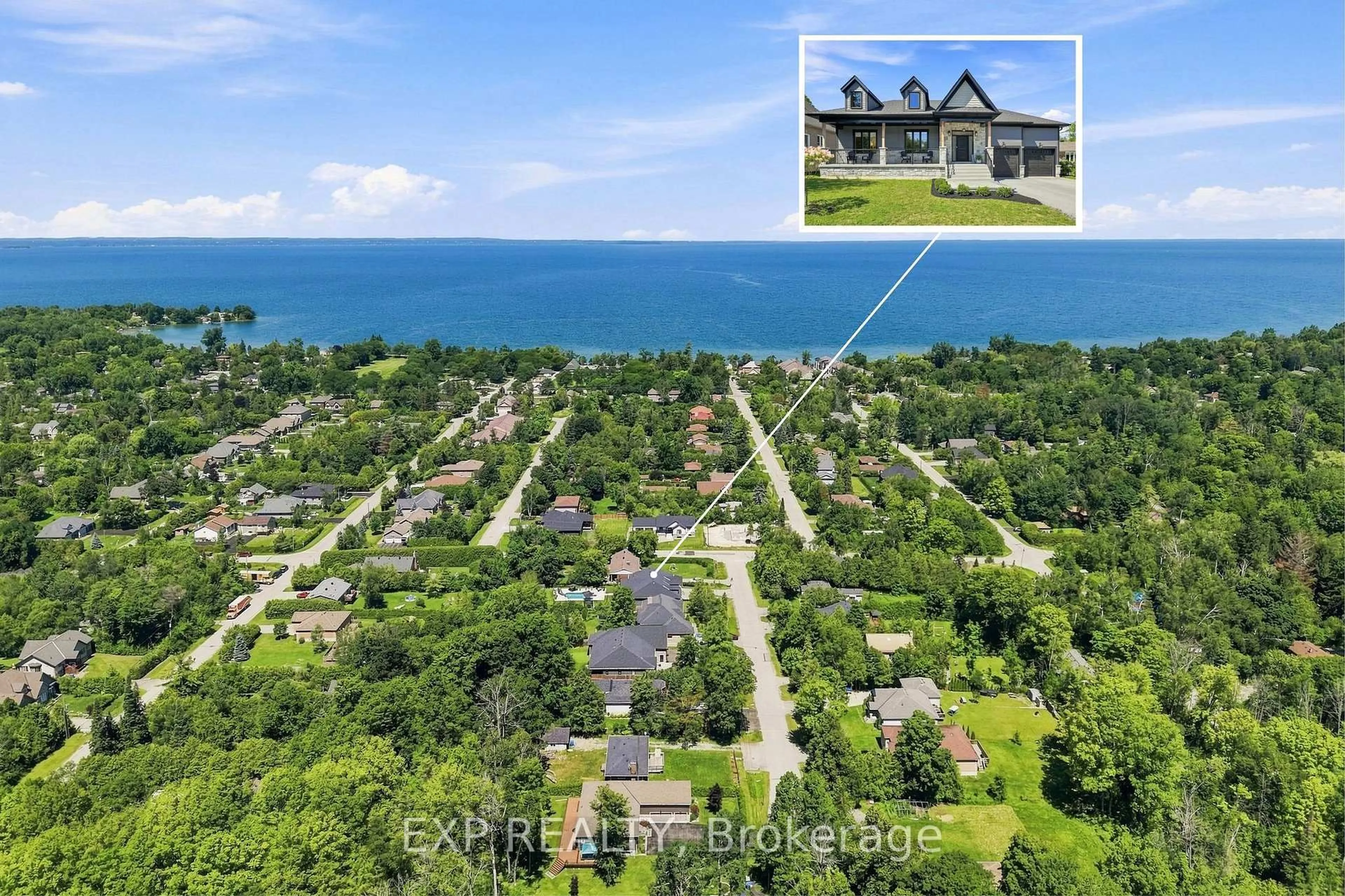 A pic from outside/outdoor area/front of a property/back of a property/a pic from drone, water/lake/river/ocean view for 30 Brule Lakeway, Georgina Ontario L0E 1L0