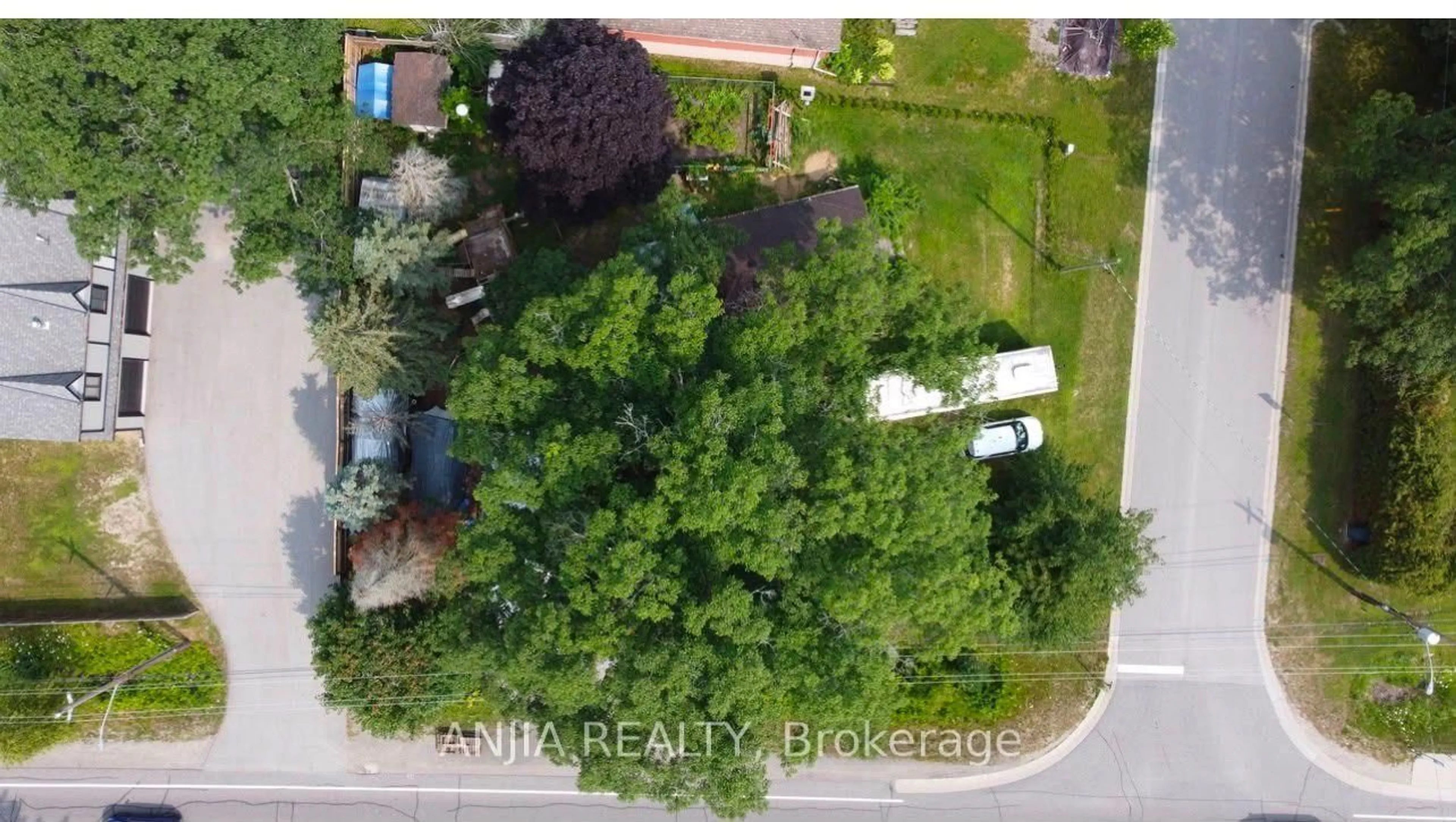 A pic from outside/outdoor area/front of a property/back of a property/a pic from drone, forest/trees view for 2 Oak Ave, East Gwillimbury Ontario L9N 1A1