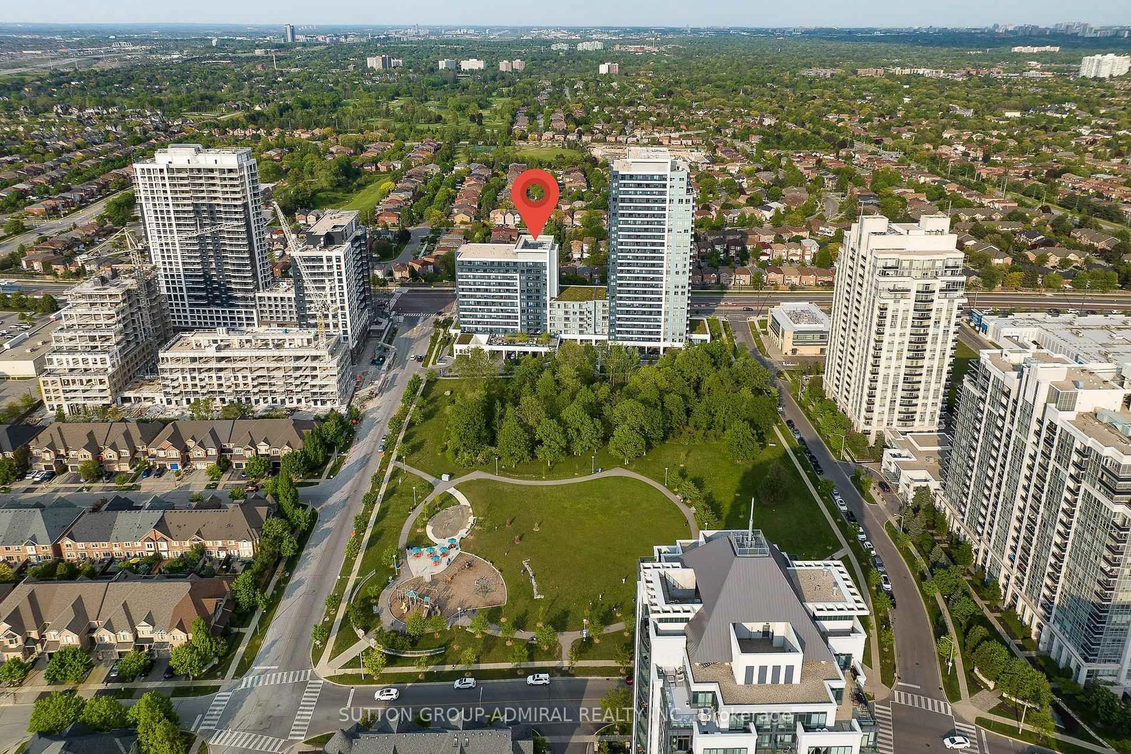 A pic from outside/outdoor area/front of a property/back of a property/a pic from drone, city buildings view from balcony for 7900 Bathurst St #331, Vaughan Ontario L4J 0J9