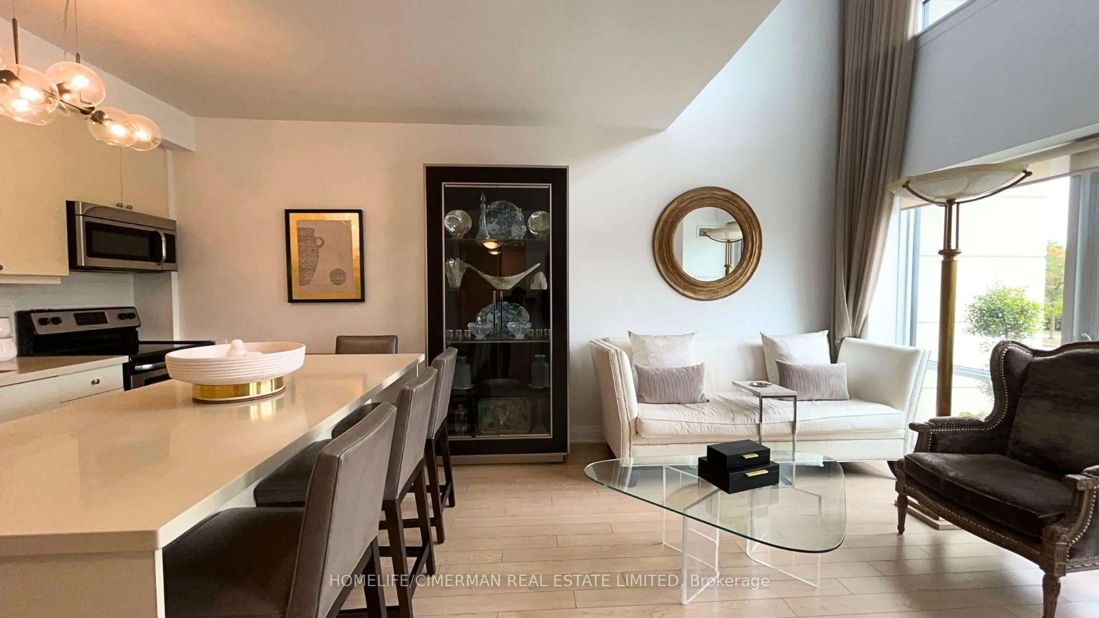 Living room with furniture, ceramic/tile floor for 12 Woodstream Blvd #118, Vaughan Ontario L4L 8C3
