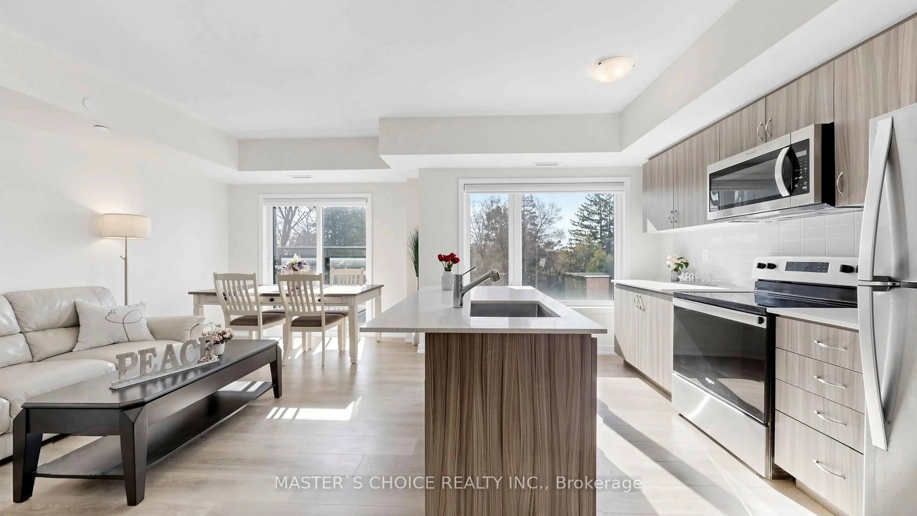 Open concept kitchen, ceramic/tile floor for 56 Elizabeth St #1404, Richmond Hill Ontario L4C 5W2