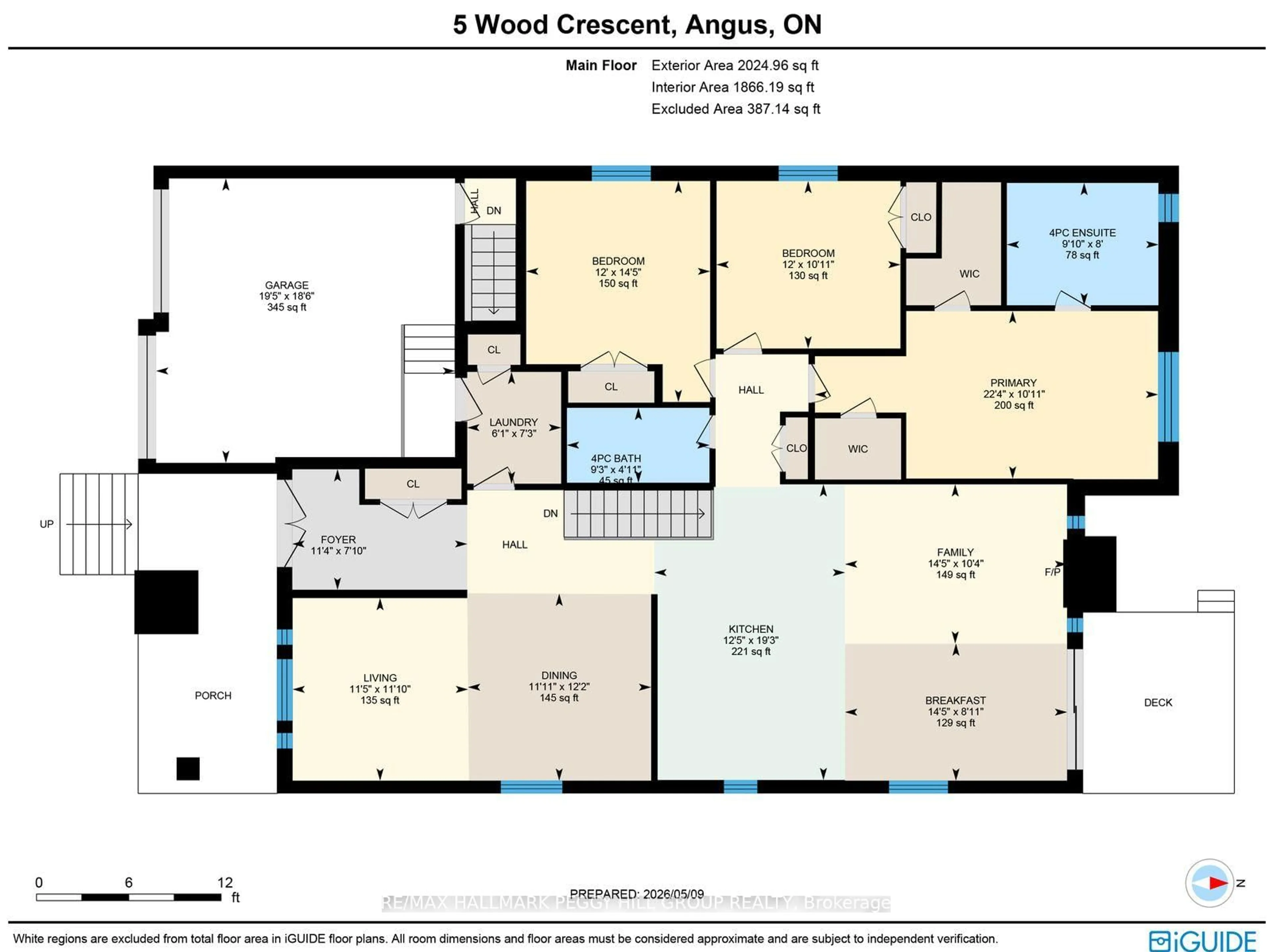 Floor plan for 5 Wood Cres, Essa Ontario L3W 0M5