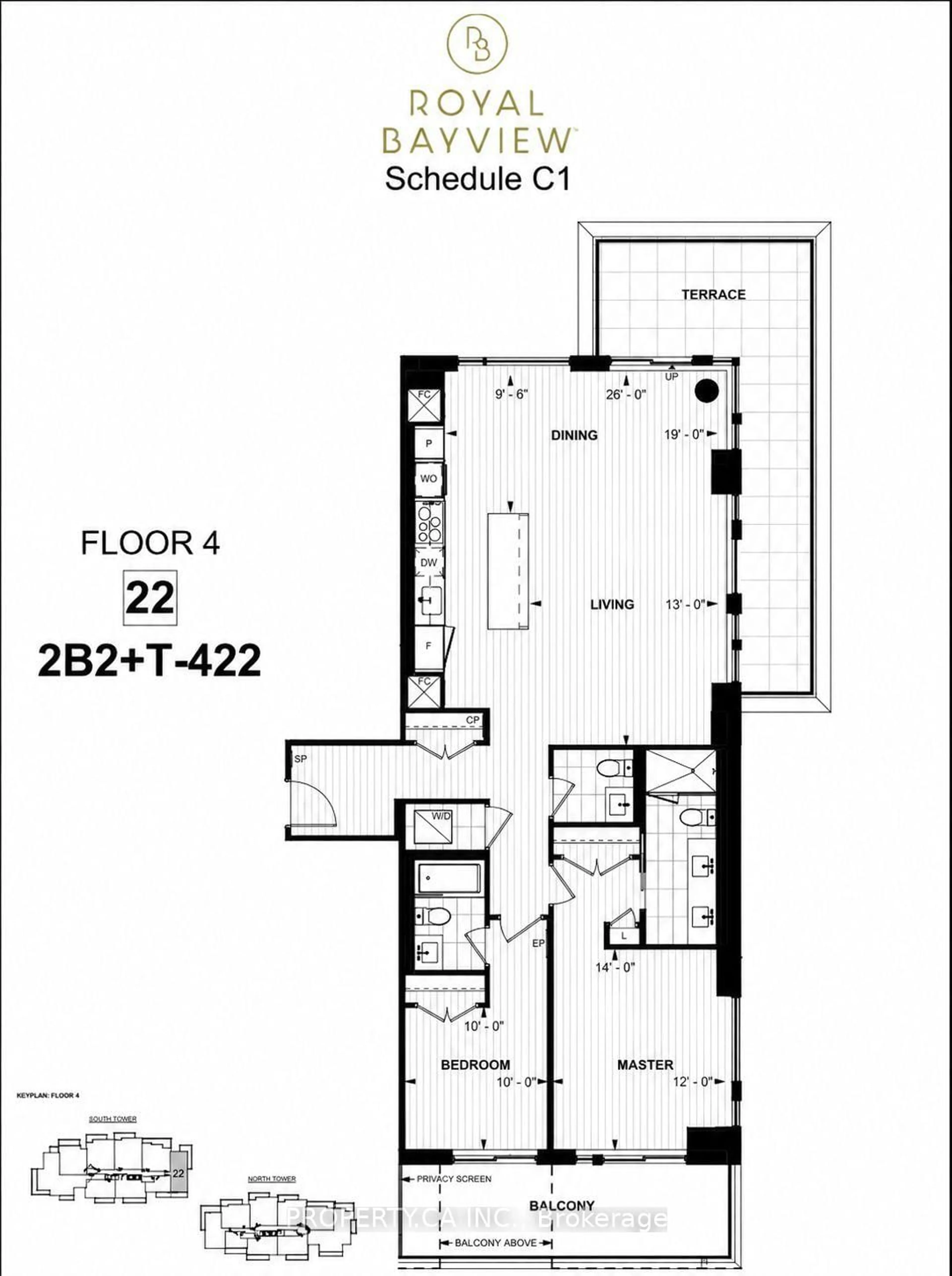 Floor plan for 399 Royal Orchard Blvd #422, Markham Ontario L3T 0H4