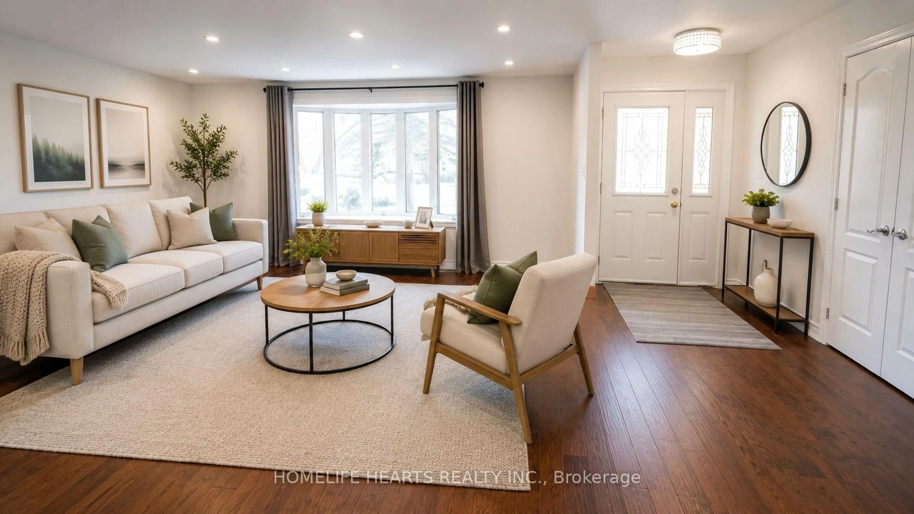 Living room with furniture, wood/laminate floor for 384 Zephyr Rd, Uxbridge Ontario L0E 1T0