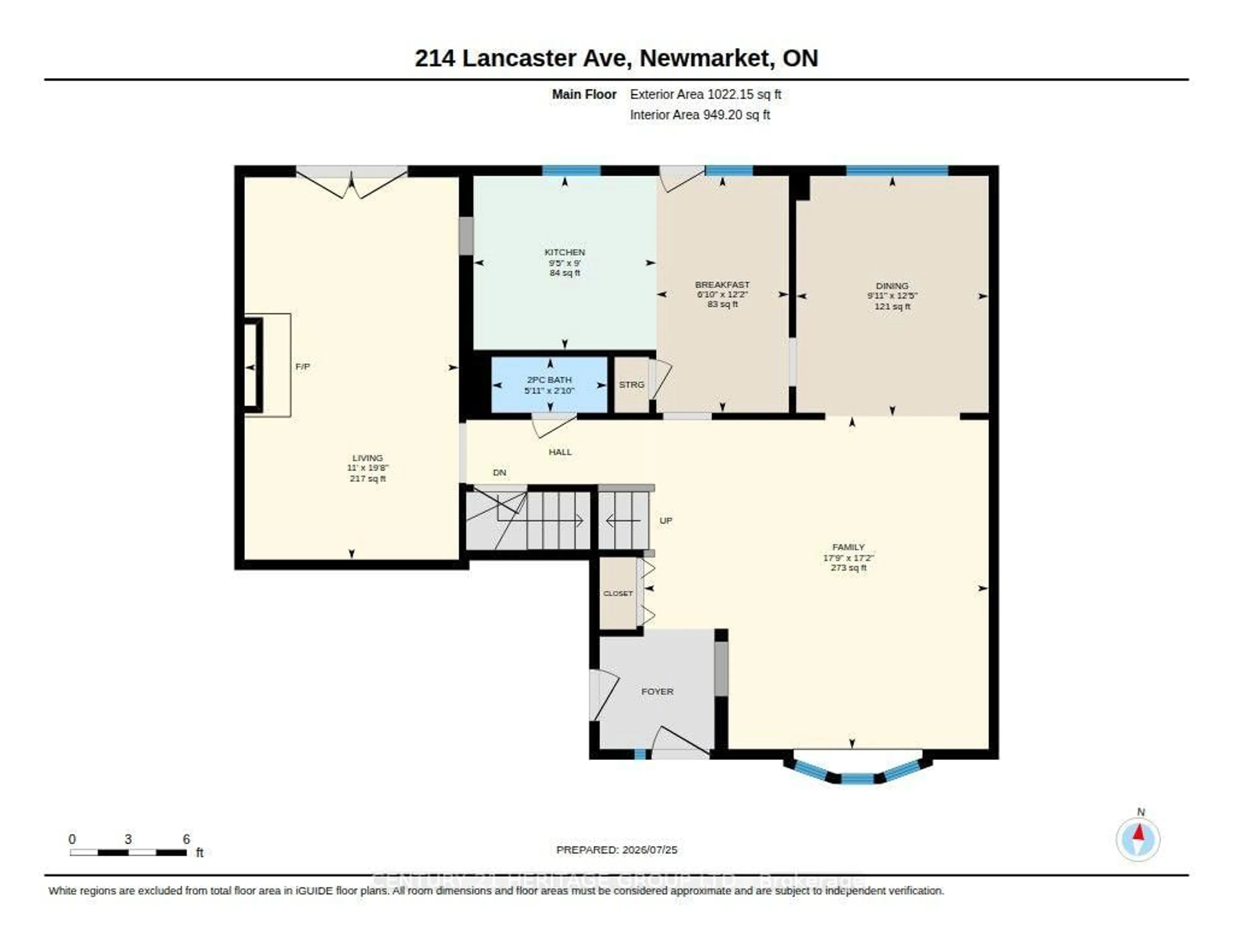 Floor plan for 214 Lancaster Ave, Newmarket Ontario L3Y 5X2