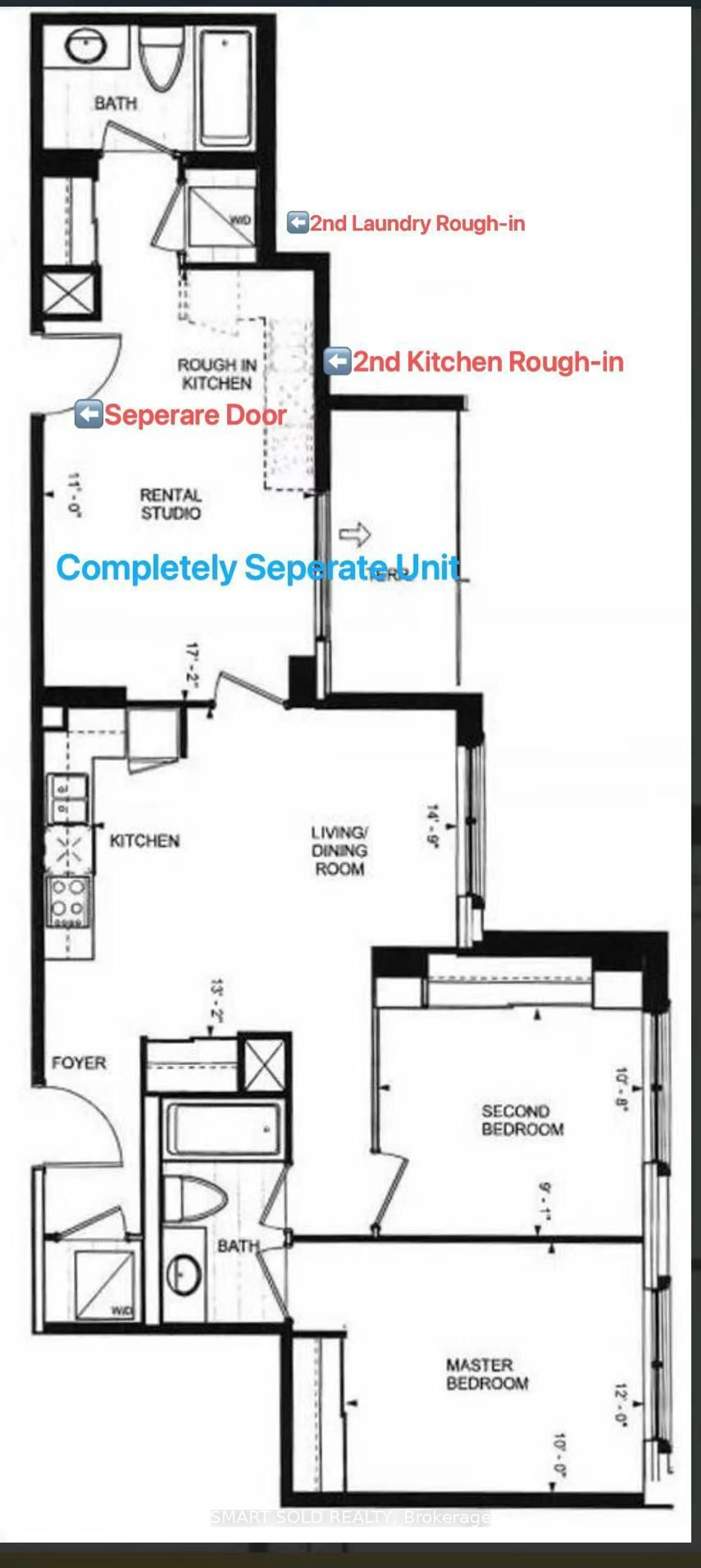 Floor plan for 268 Buchanan Dr #305W, Markham Ontario L3R 8G9