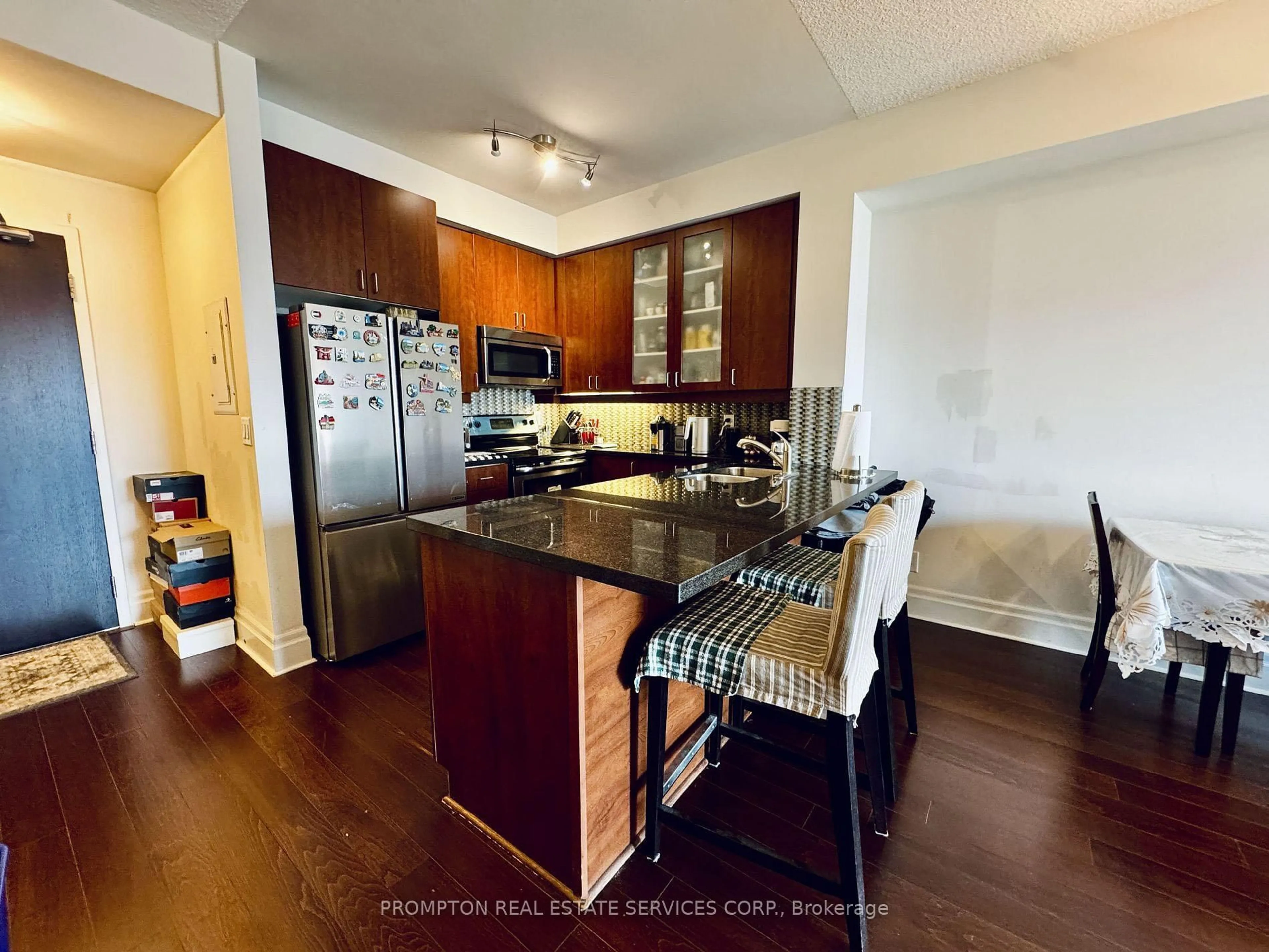 Open concept kitchen, wood/laminate floor for 111 UPPER DUKE Cres #503, Markham Ontario L6G 0C8