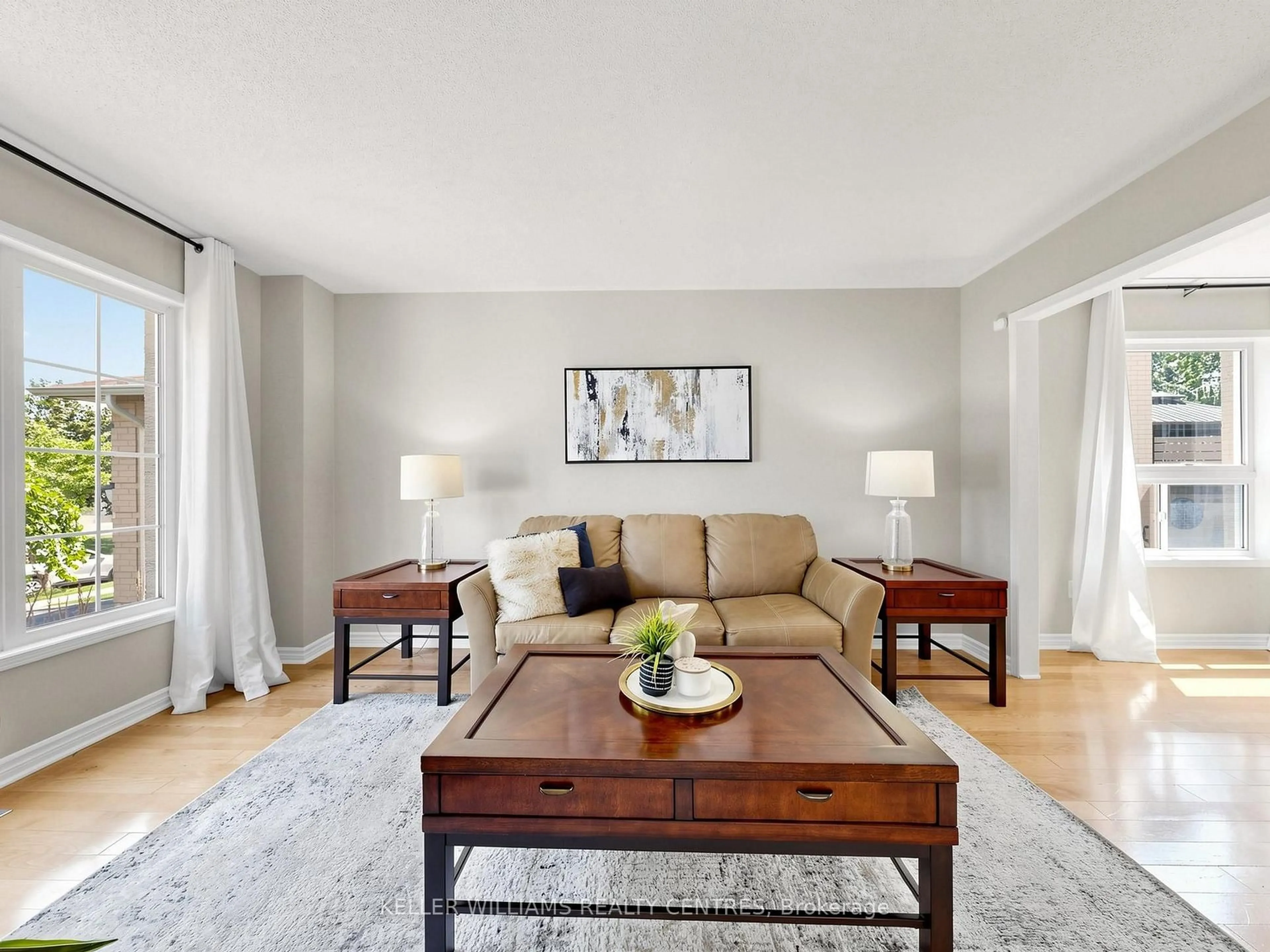 Living room with furniture, wood/laminate floor for 276 Rhodes Circ, Newmarket Ontario L3X 1V4