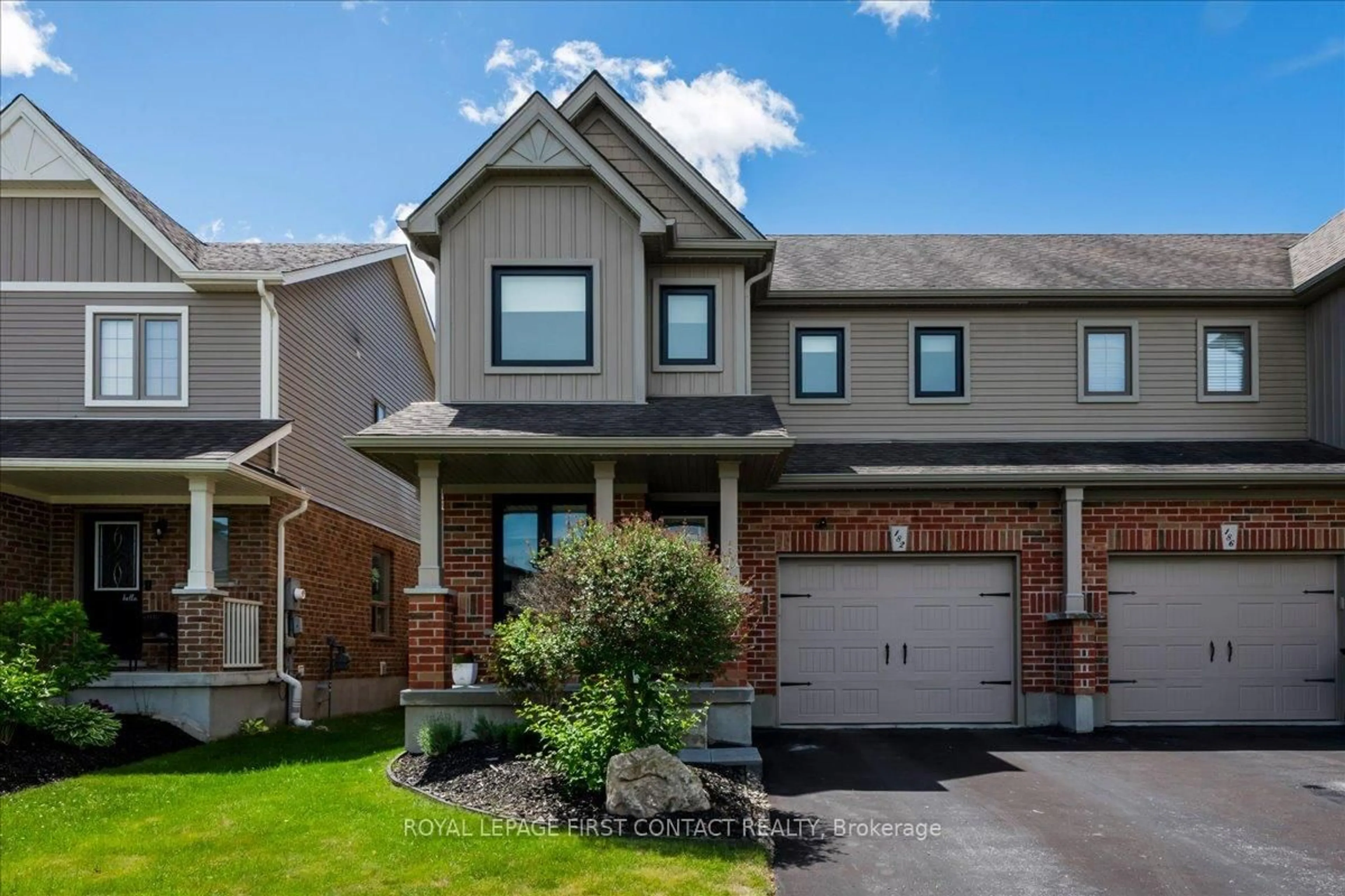 Home with brick exterior material, street for 182 Banting Cres, Essa Ontario L0M 1B6