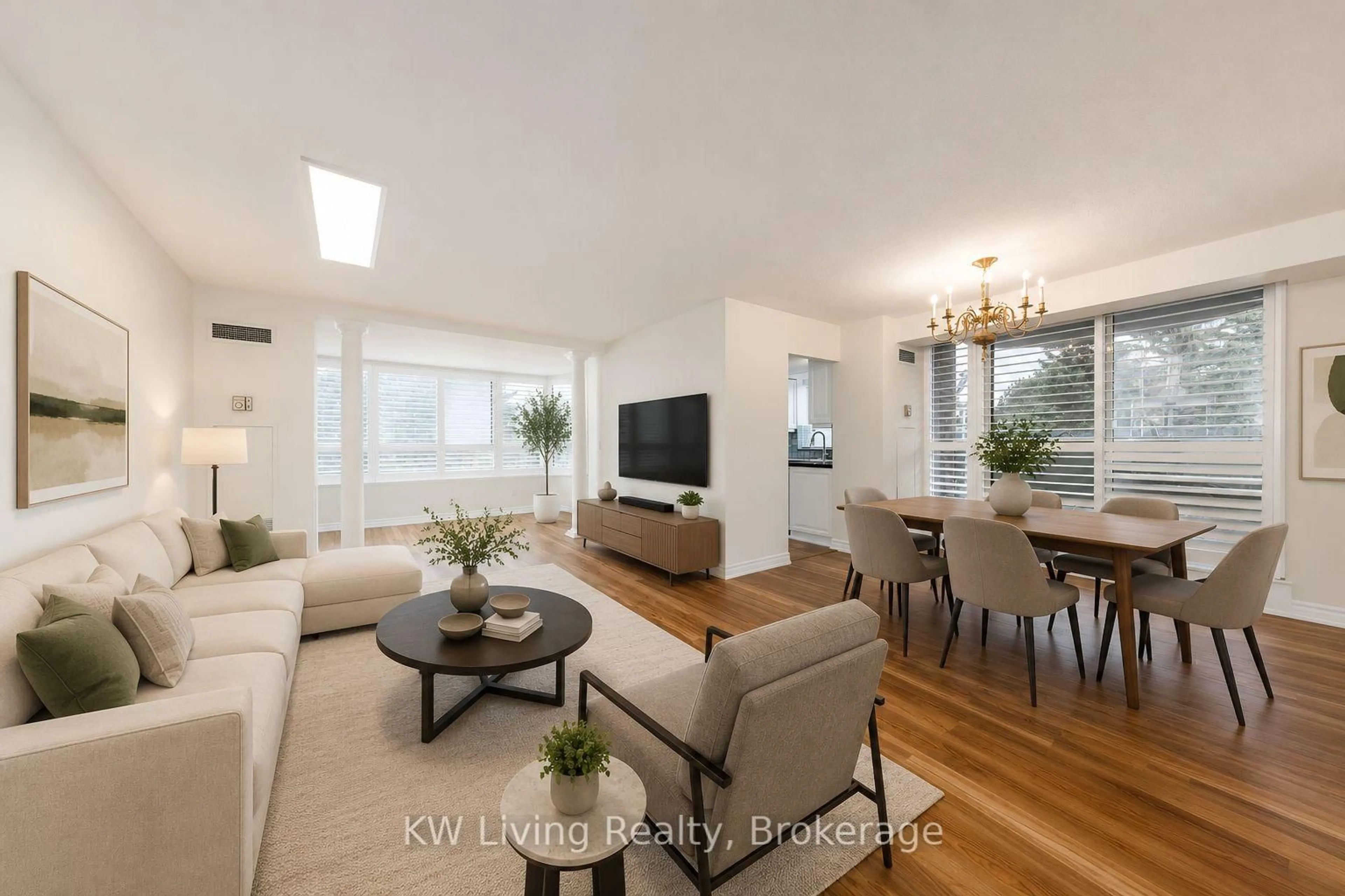 Living room with furniture, wood/laminate floor for 33 Weldrick Rd #210, Richmond Hill Ontario L4C 8W4