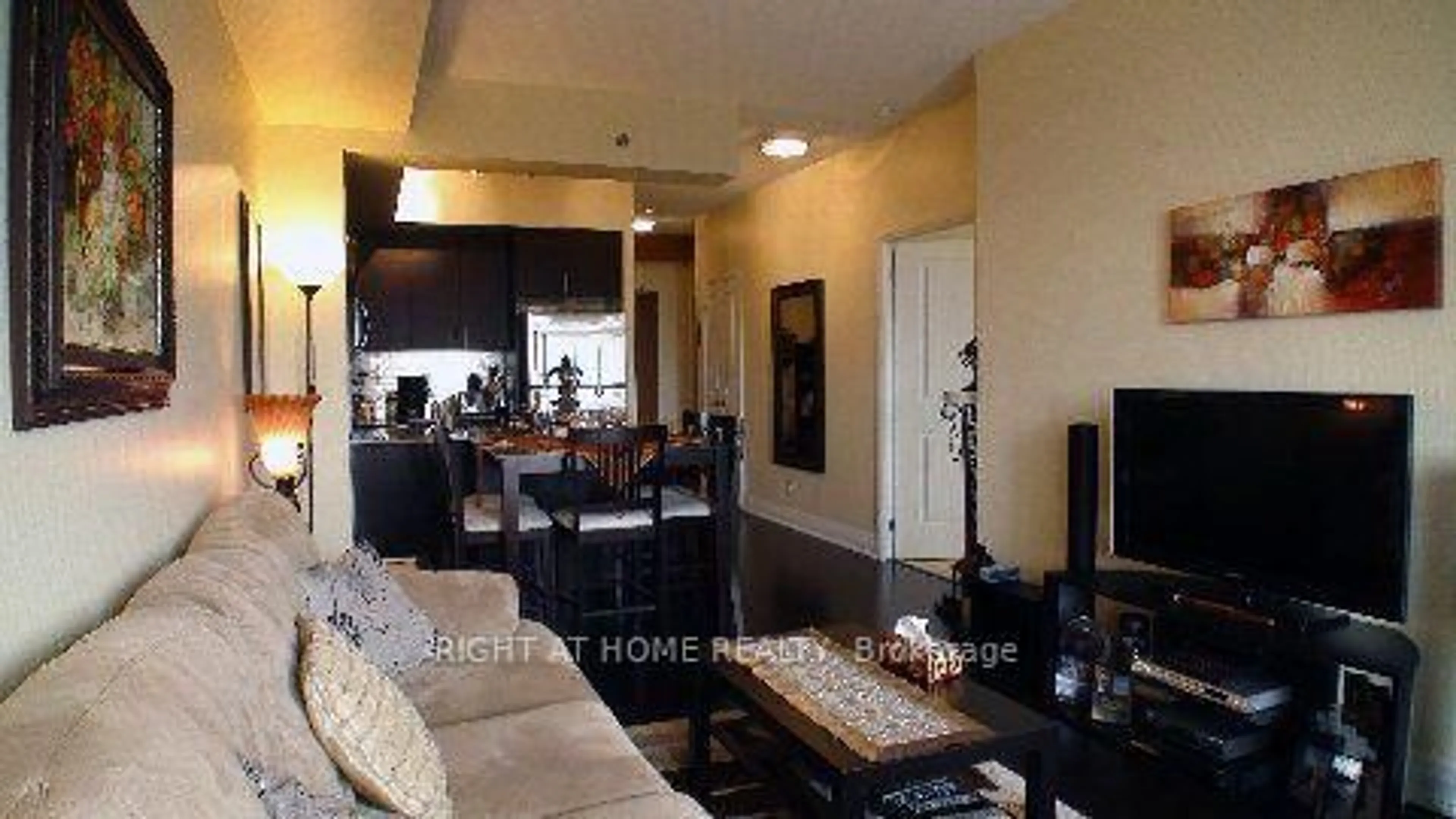 Living room with furniture, wood/laminate floor for 520 Steels Ave #1108, Vaughan Ontario L4J 0H2
