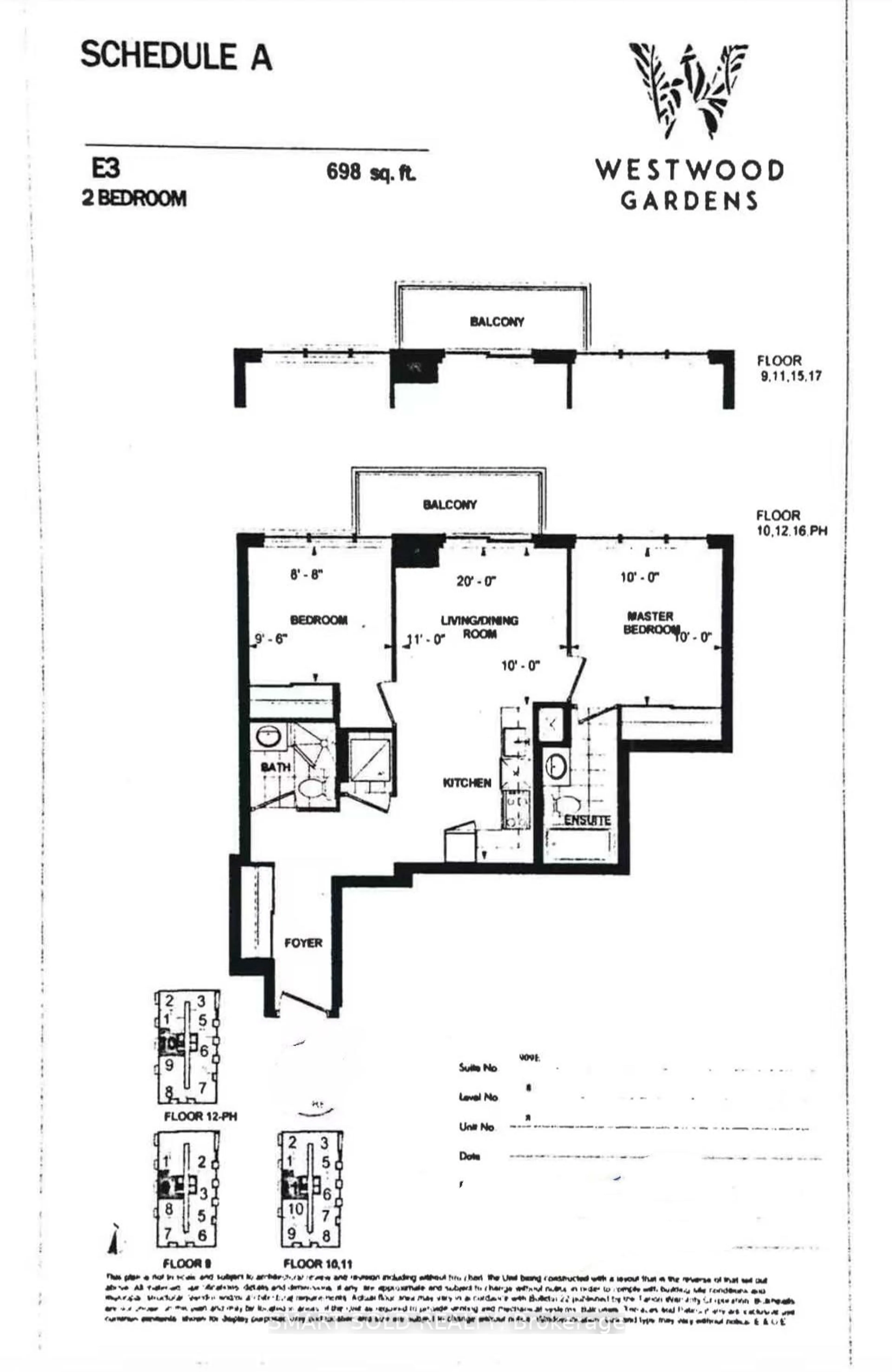 Floor plan for 8868 Yonge St #909E, Richmond Hill Ontario L4C 0T4