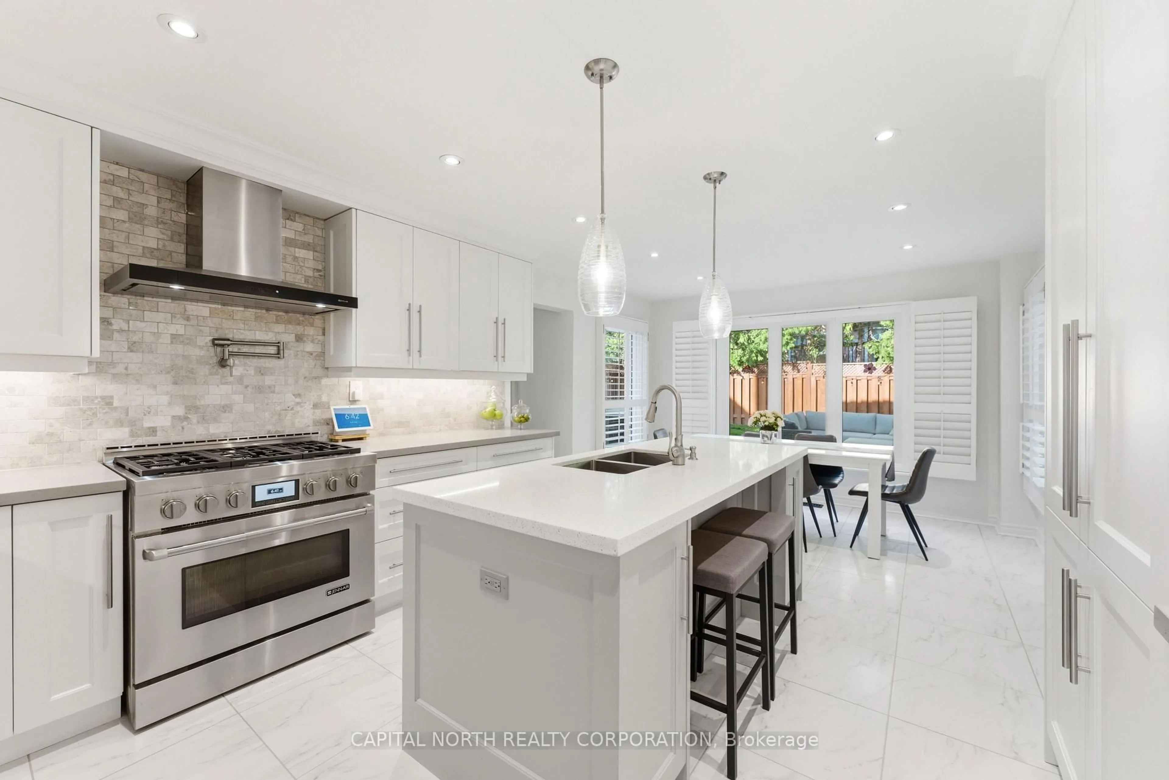Contemporary kitchen, ceramic/tile floor for 39 Waterhouse Way, Richmond Hill Ontario L4C 9H5