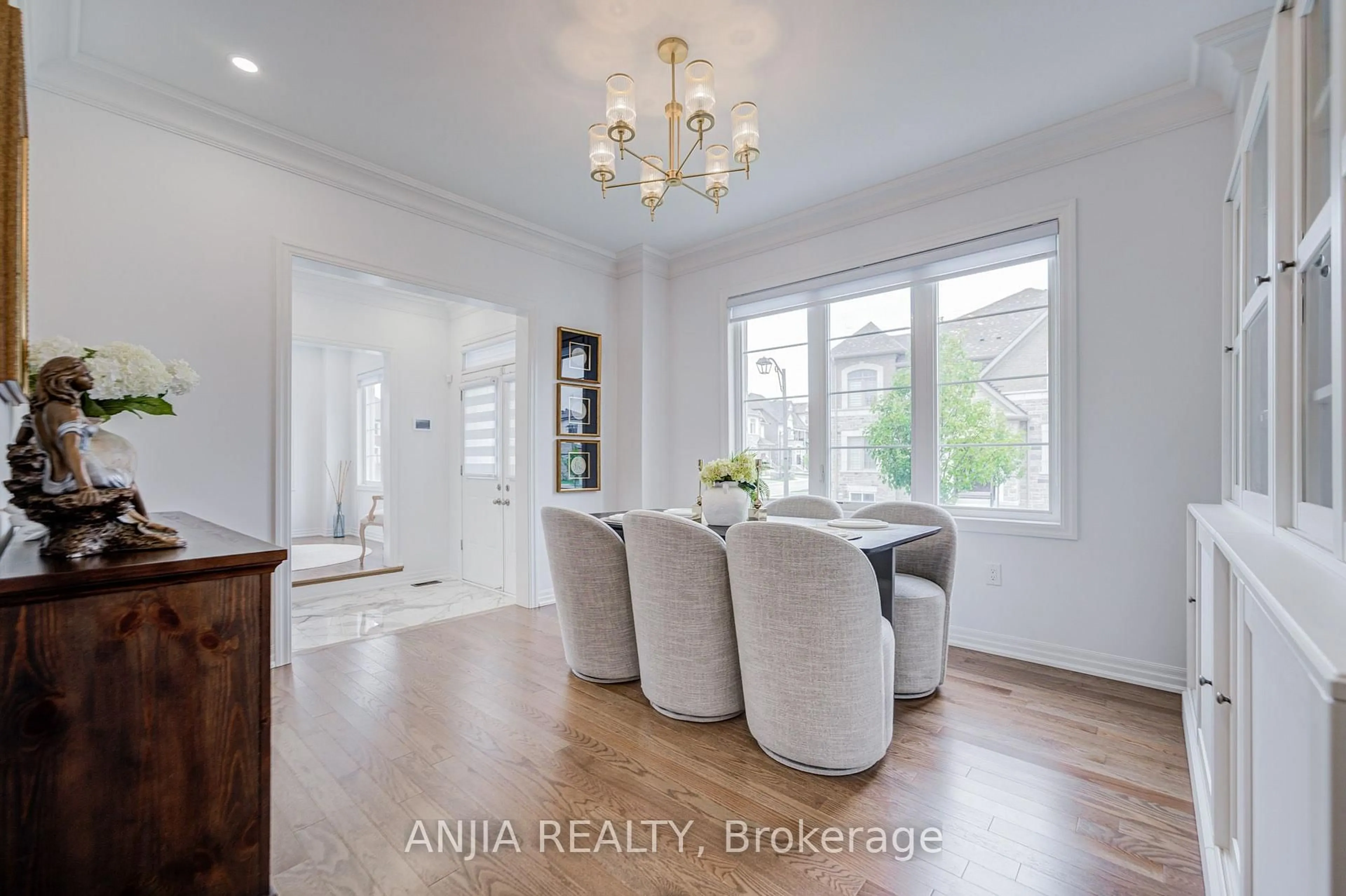 Dining room, wood/laminate floor for 67 Furrow St, Markham Ontario L6E 2H8