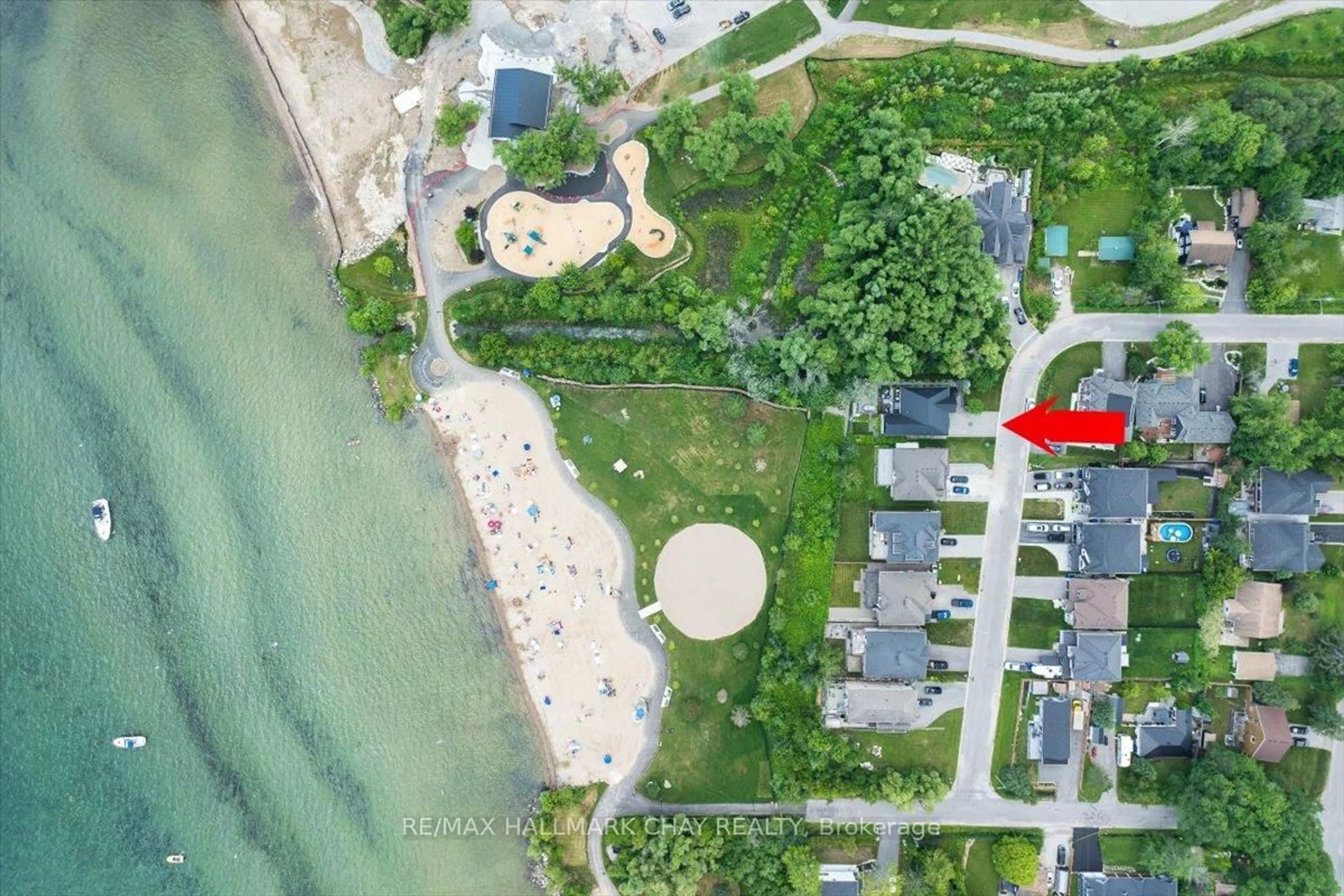 A pic from outside/outdoor area/front of a property/back of a property/a pic from drone, water/lake/river/ocean view for 665 Park Rd, Innisfil Ontario L9S 2E1