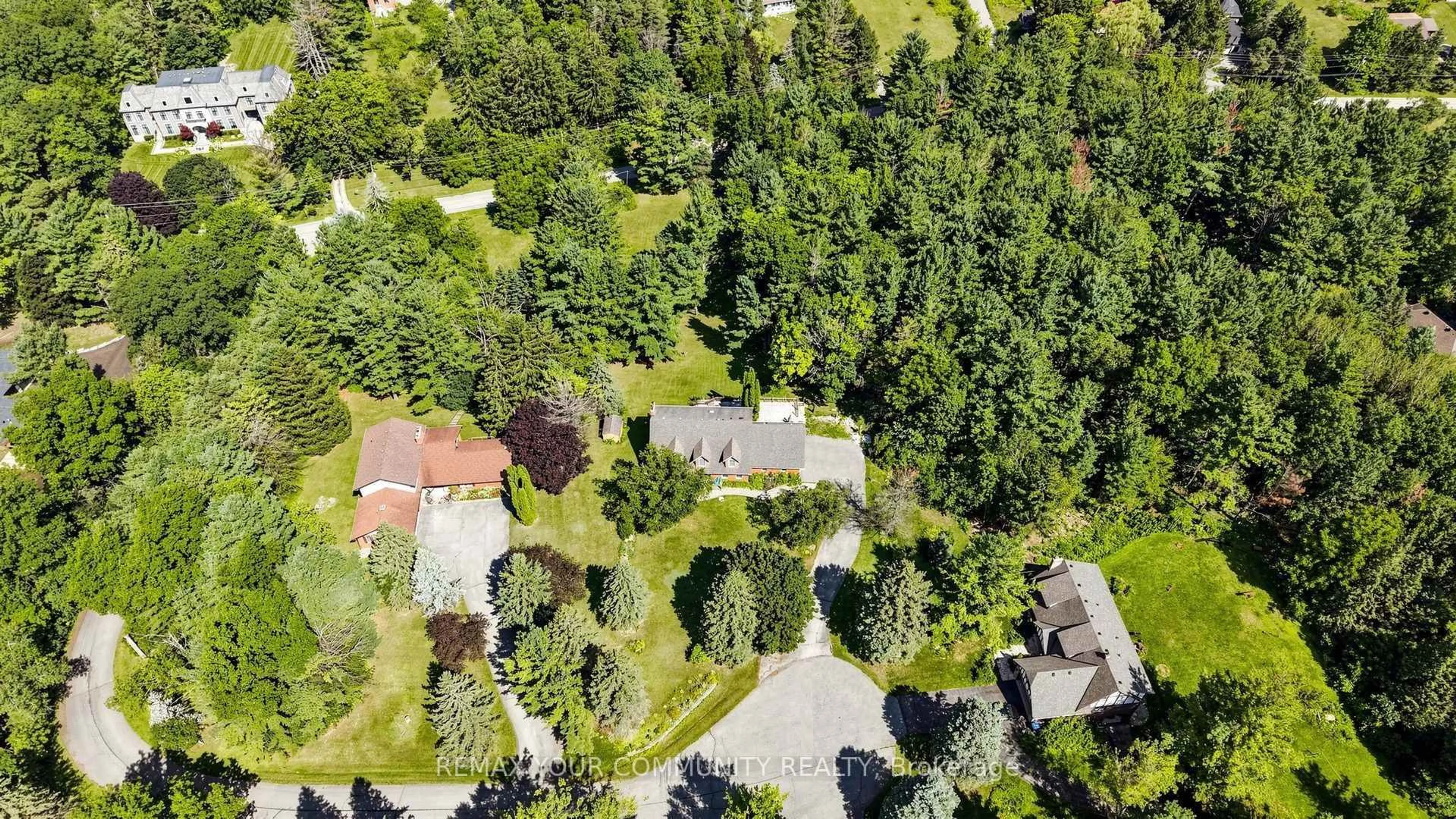 A pic from outside/outdoor area/front of a property/back of a property/a pic from drone, forest/trees view for 243 Ridge Rd, Aurora Ontario L4G 0M3
