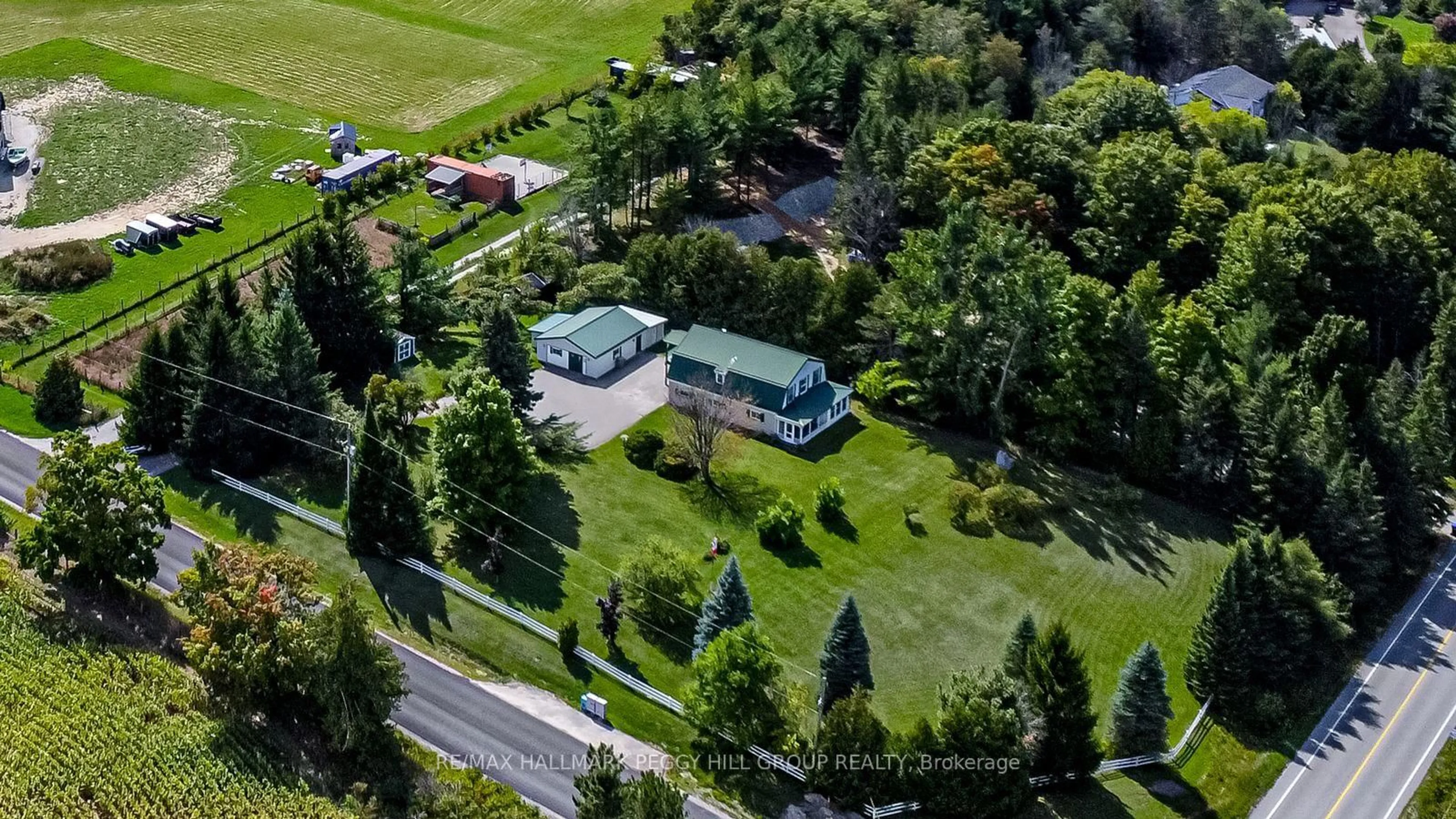 A pic from outside/outdoor area/front of a property/back of a property/a pic from drone, unknown for 8064 9th Line, Essa Ontario L0L 2N0