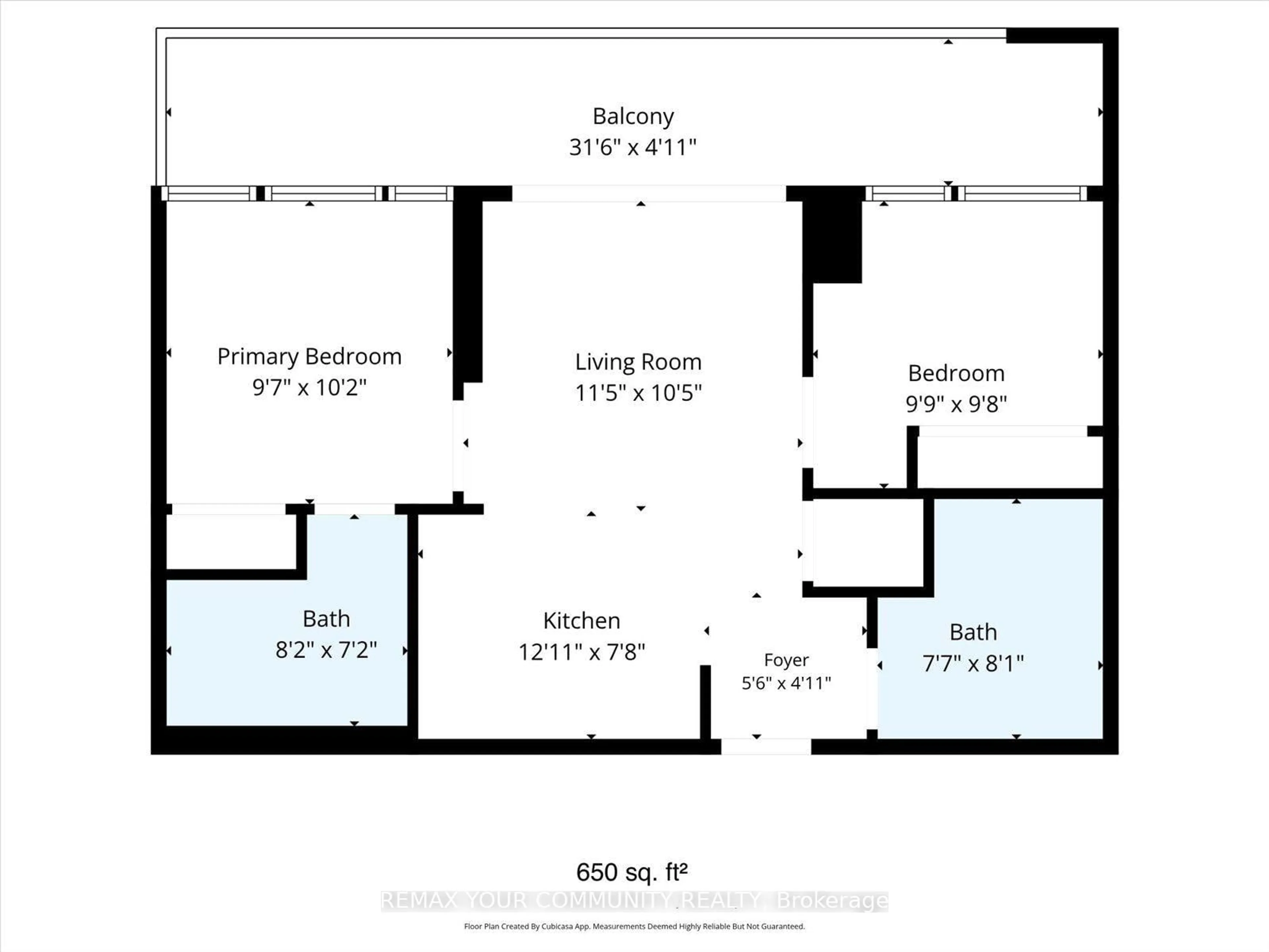 Floor plan for 7895 Jane St #2214, Vaughan Ontario L4K 2M7