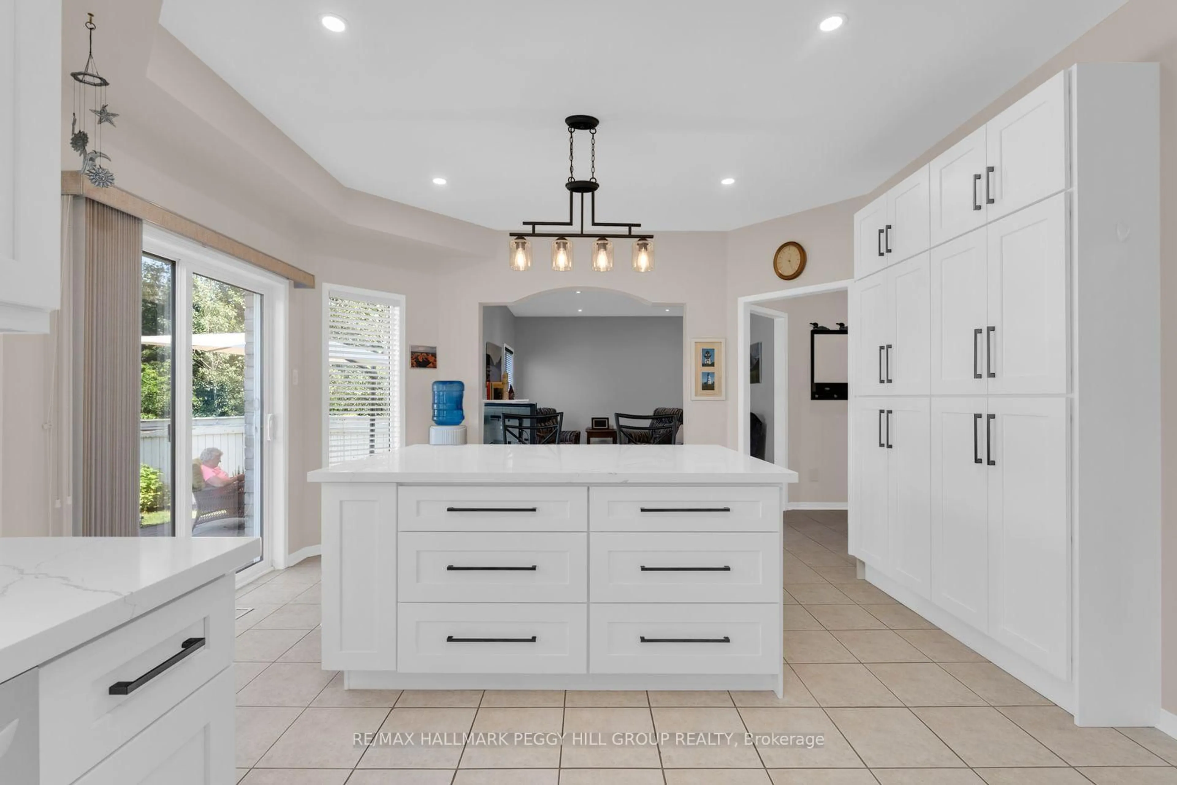 Contemporary kitchen, ceramic/tile floor for 4 Gold Park Gate, Essa Ontario L3W 0C2