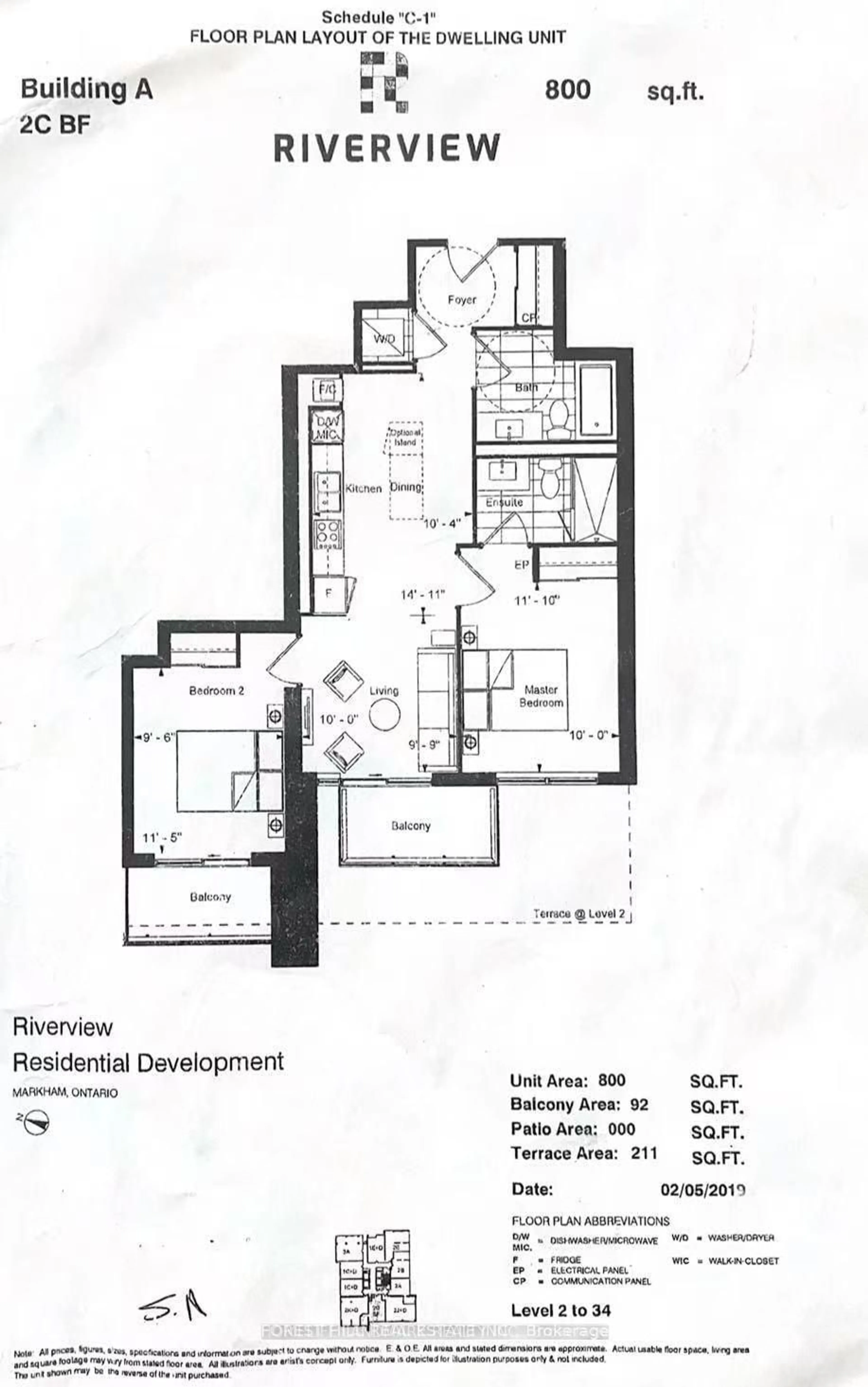Floor plan for 8 WATER WALK Dr #2706, Markham Ontario L3R 6L4