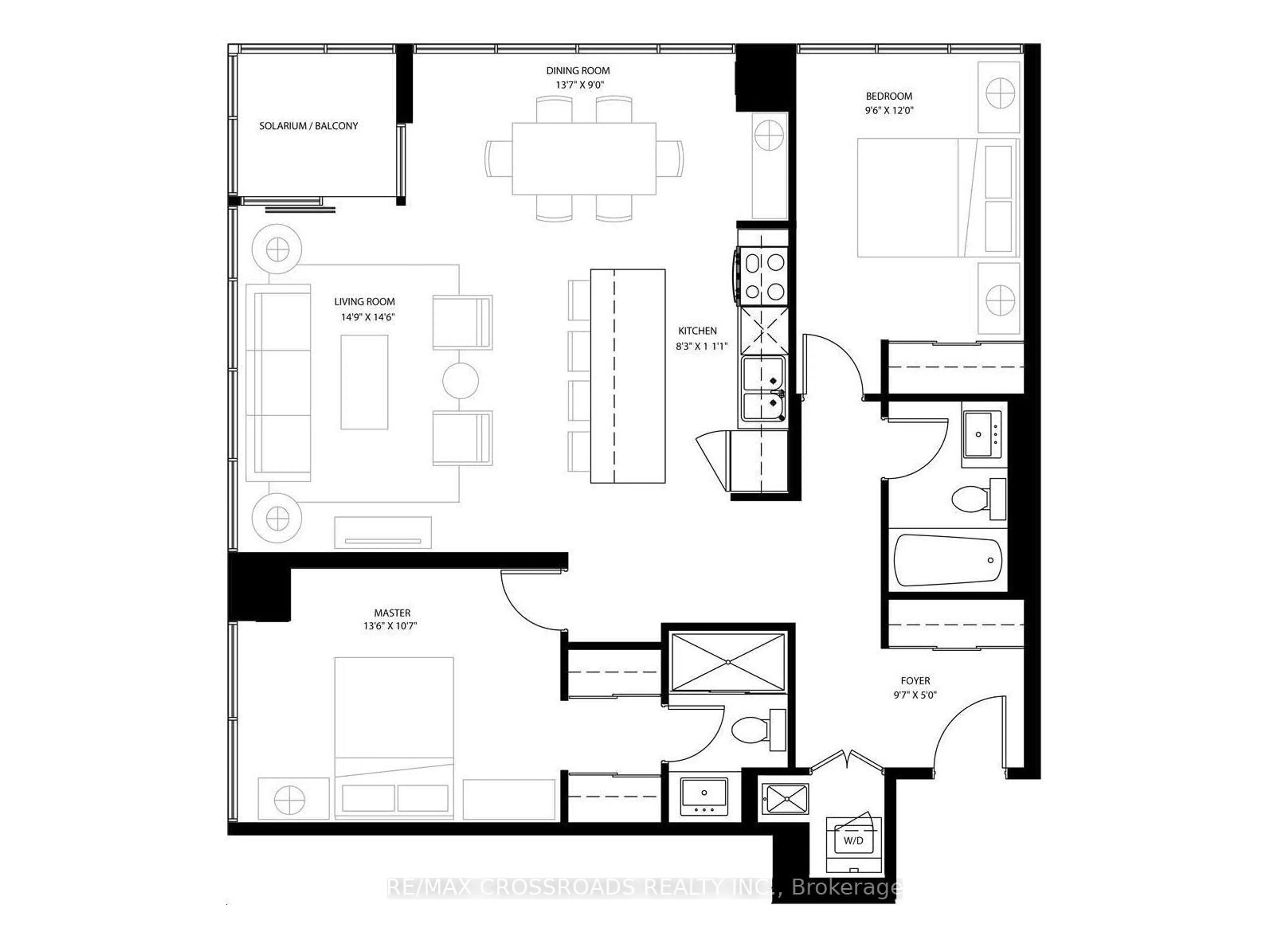 Floor plan for 2900 Highway 7 #3402, Vaughan Ontario L4K 0G3