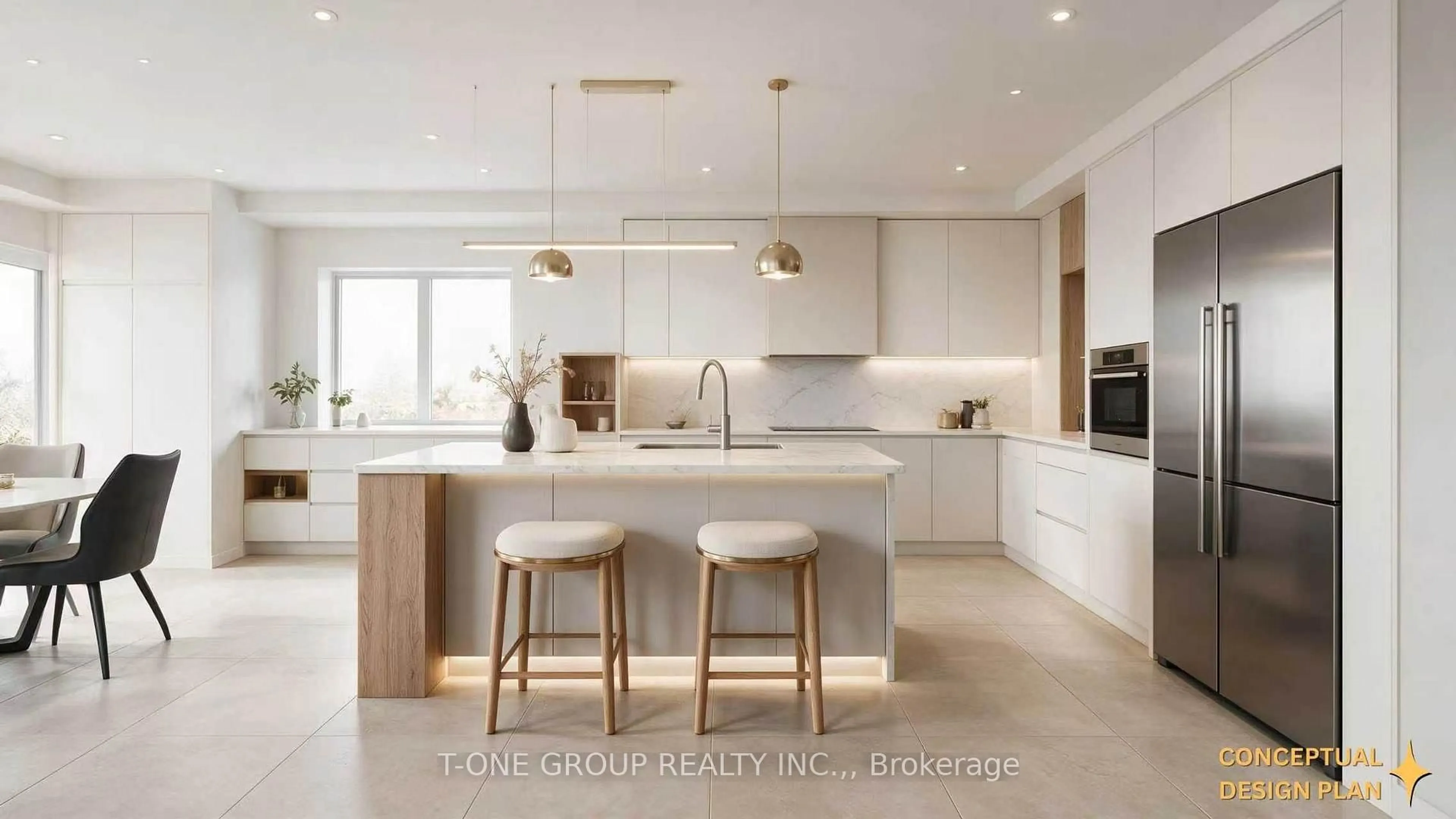 Contemporary kitchen, ceramic/tile floor for 24 Port Rush Tr, Markham Ontario L6C 2A1
