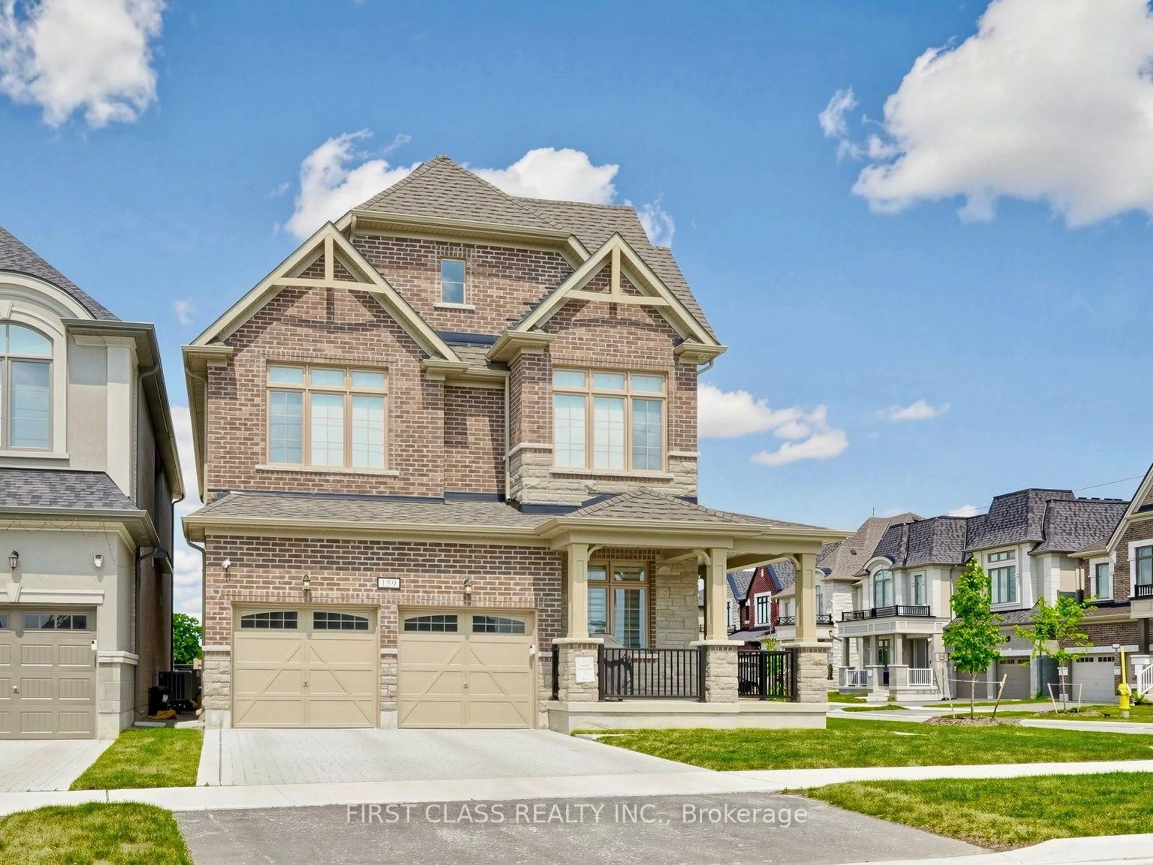 Home with brick exterior material, street for 159 Harvey Bunker Cres, Markham Ontario L6C 3M9
