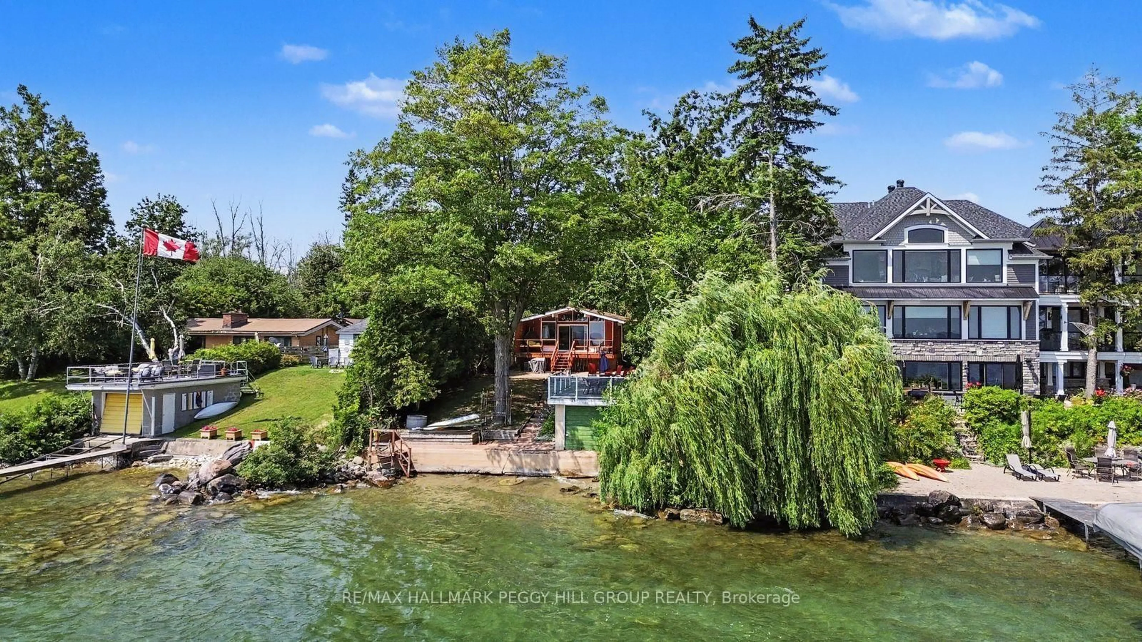 A pic from outside/outdoor area/front of a property/back of a property/a pic from drone, water/lake/river/ocean view for 3595 Glenhaven Beach Rd, Innisfil Ontario L9S 2Z2