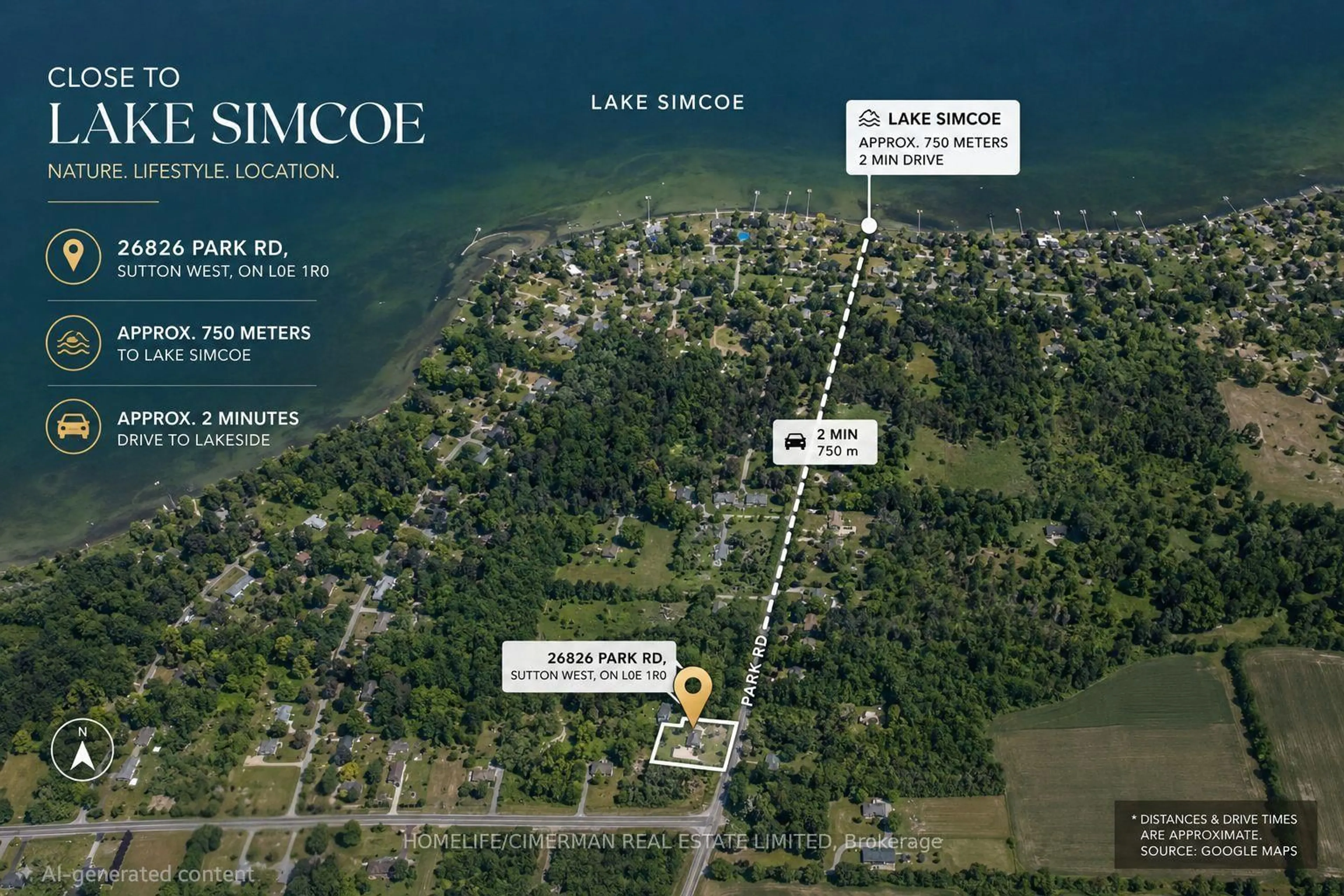 Picture of a map for 26826 Park Rd, Georgina Ontario L0E 1R0