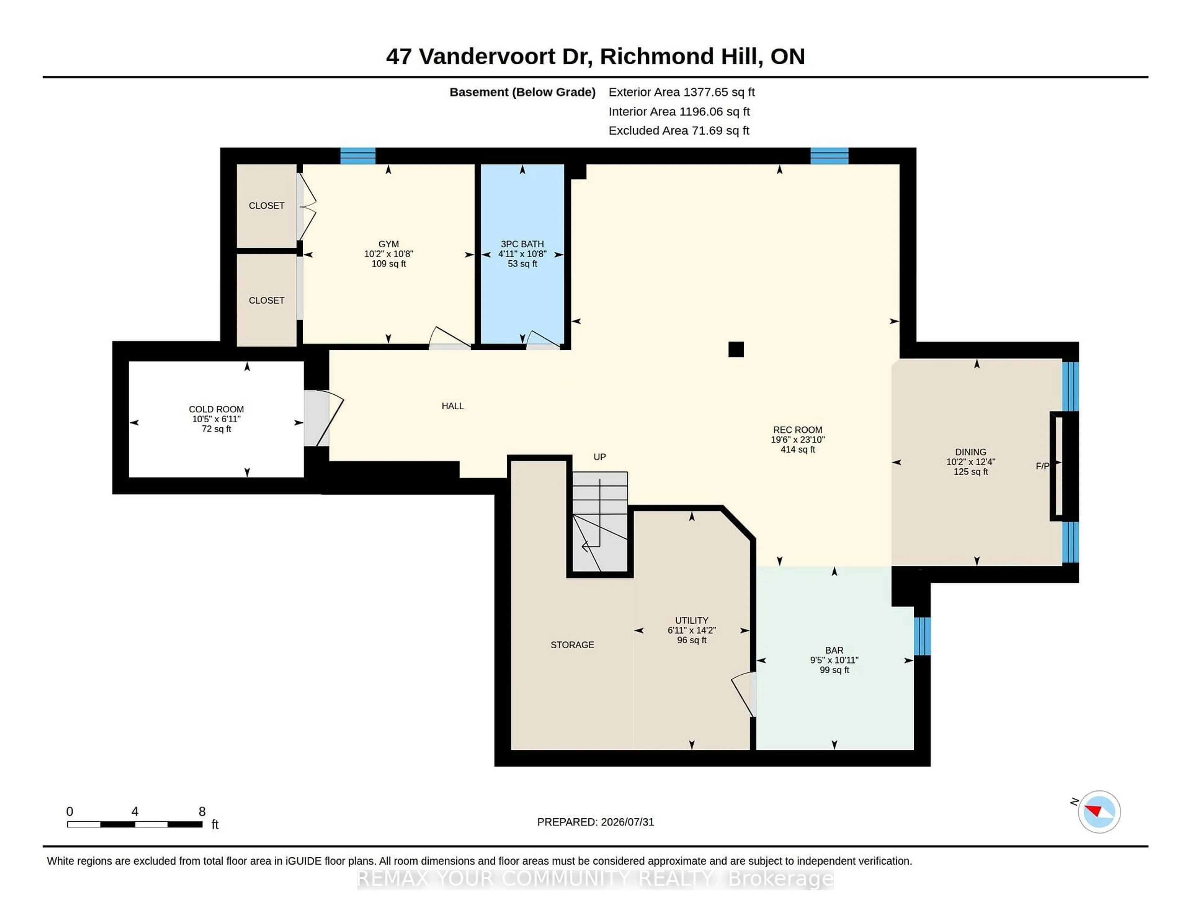 Floor plan for 47 Vandervoort Dr, Richmond Hill Ontario L4E 0C7