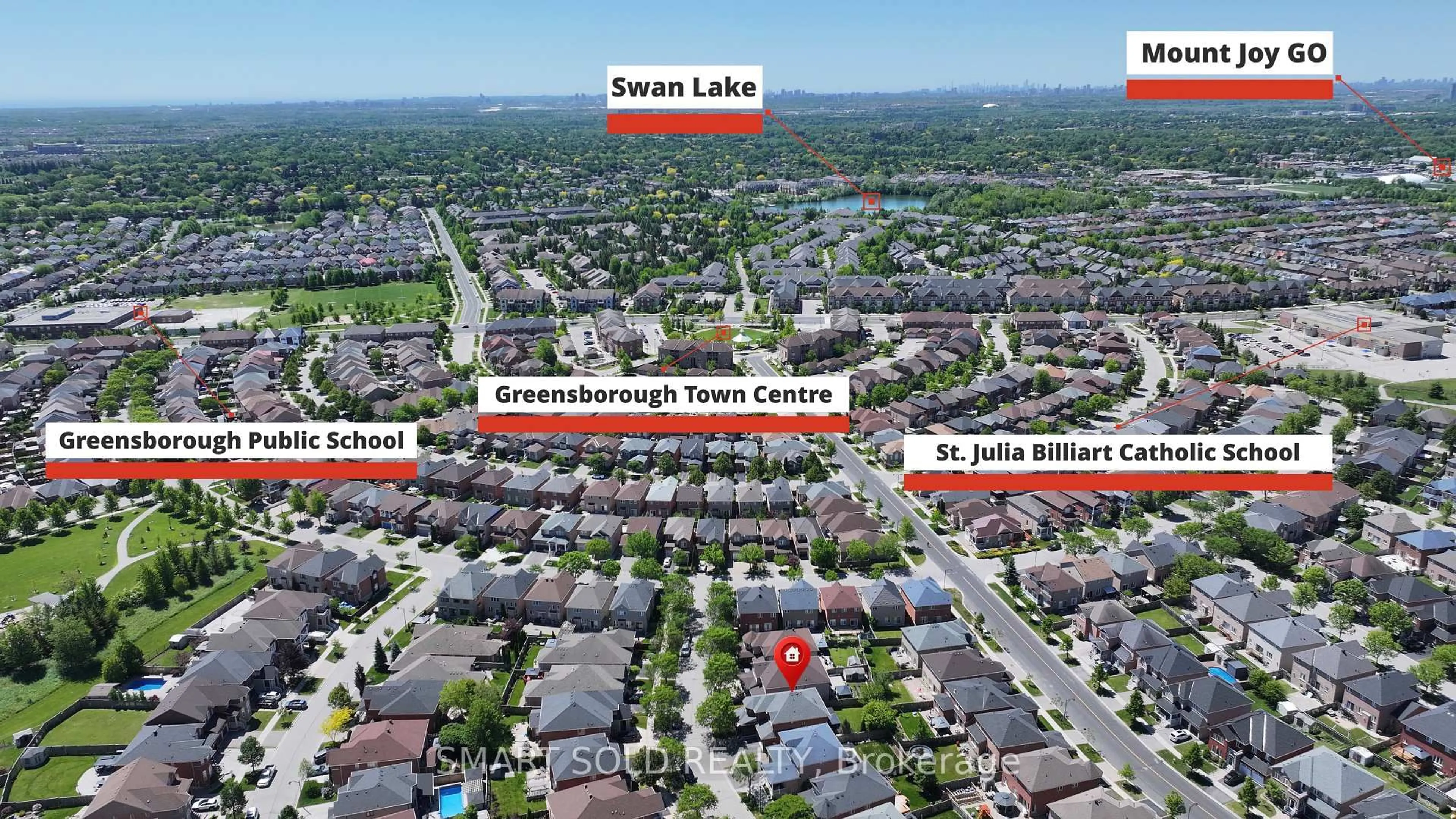 A pic from outside/outdoor area/front of a property/back of a property/a pic from drone, street for 8 Gordon Weeden Rd, Markham Ontario L6E 1Y5