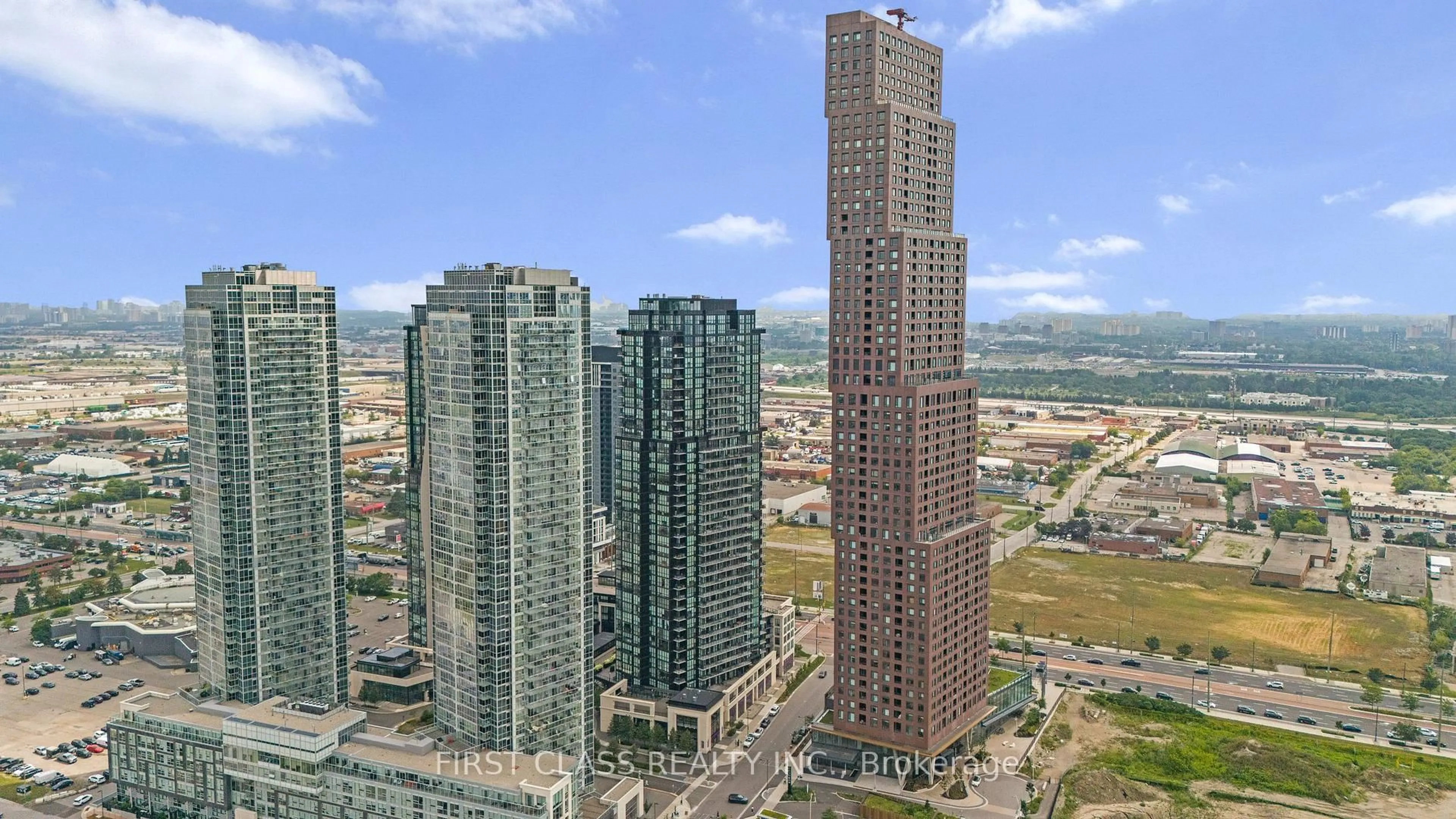 A pic from outside/outdoor area/front of a property/back of a property/a pic from drone, city buildings view from balcony for 2910 Highway 7 #1804, Vaughan Ontario L4K 0H8