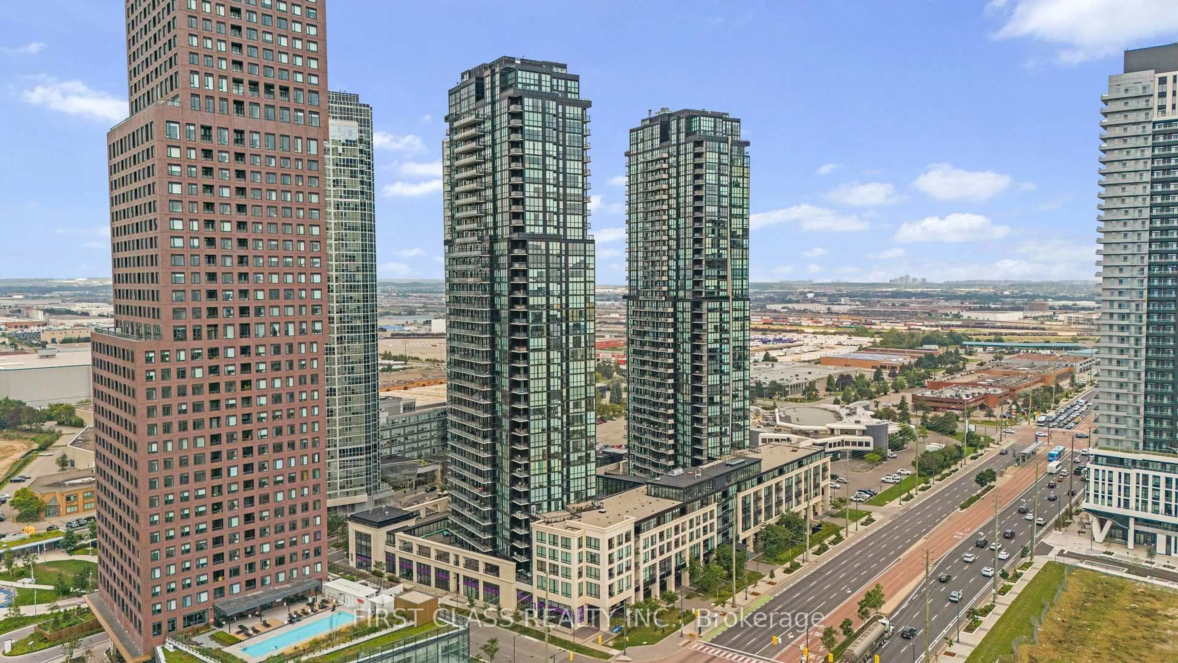 A pic from outside/outdoor area/front of a property/back of a property/a pic from drone, city buildings view from balcony for 2910 Highway 7 #1804, Vaughan Ontario L4K 0H8