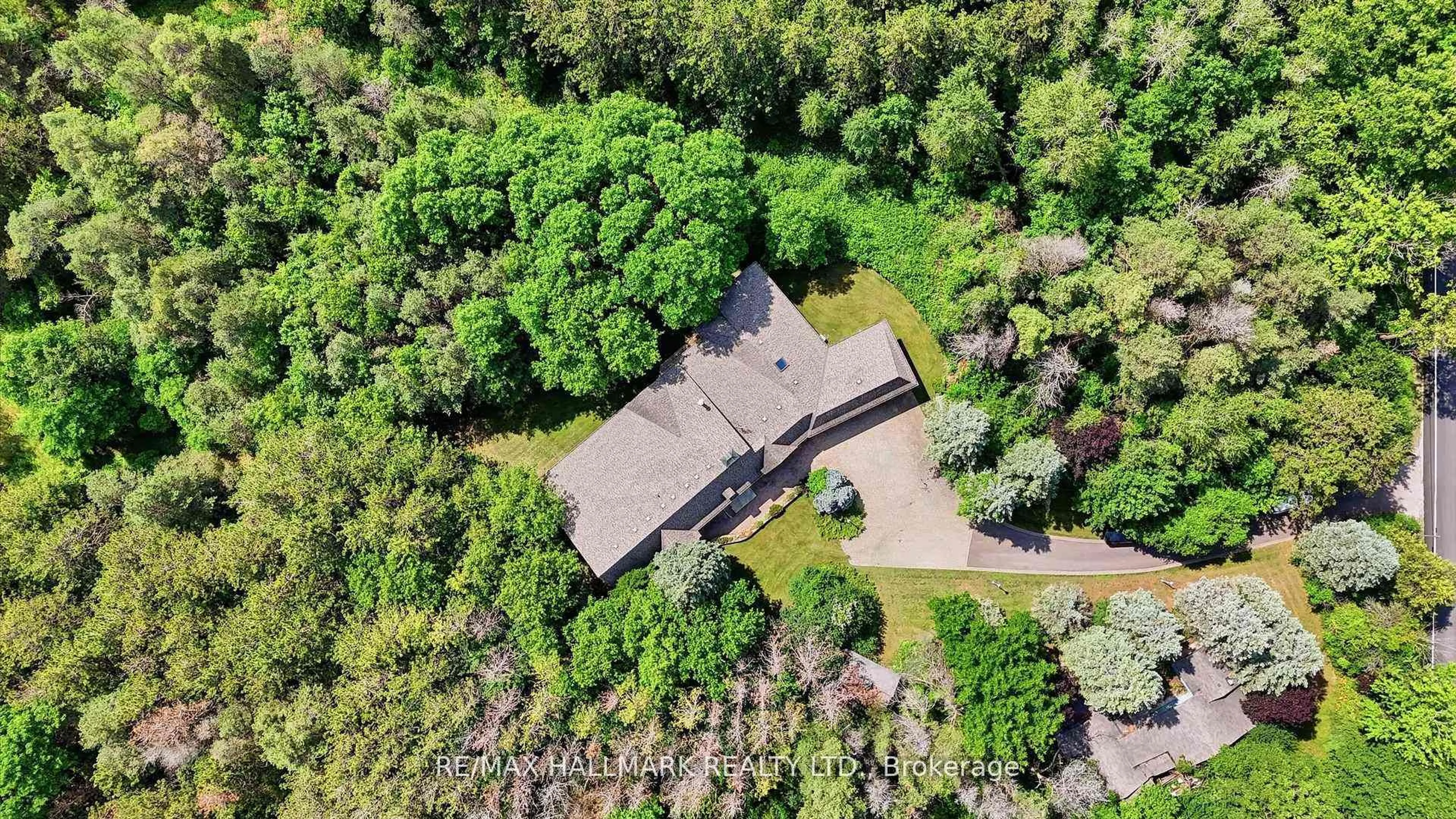 A pic from outside/outdoor area/front of a property/back of a property/a pic from drone, forest/trees view for 18381 McCowan Rd, East Gwillimbury Ontario L0G 1M0