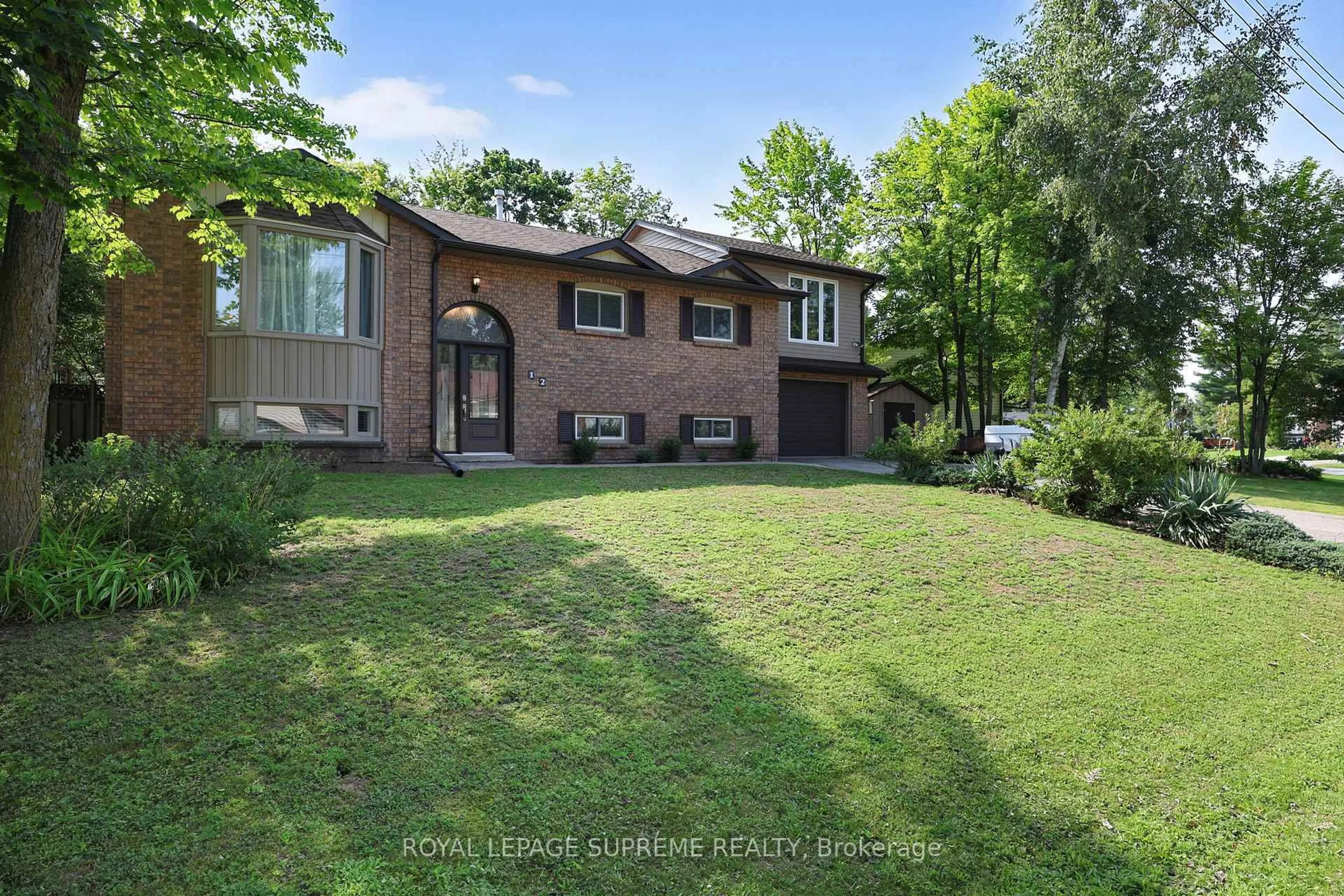 A pic from outside/outdoor area/front of a property/back of a property/a pic from drone, water/lake/river/ocean view for 12 Pridham Cres, Essa Ontario L3W 0G5