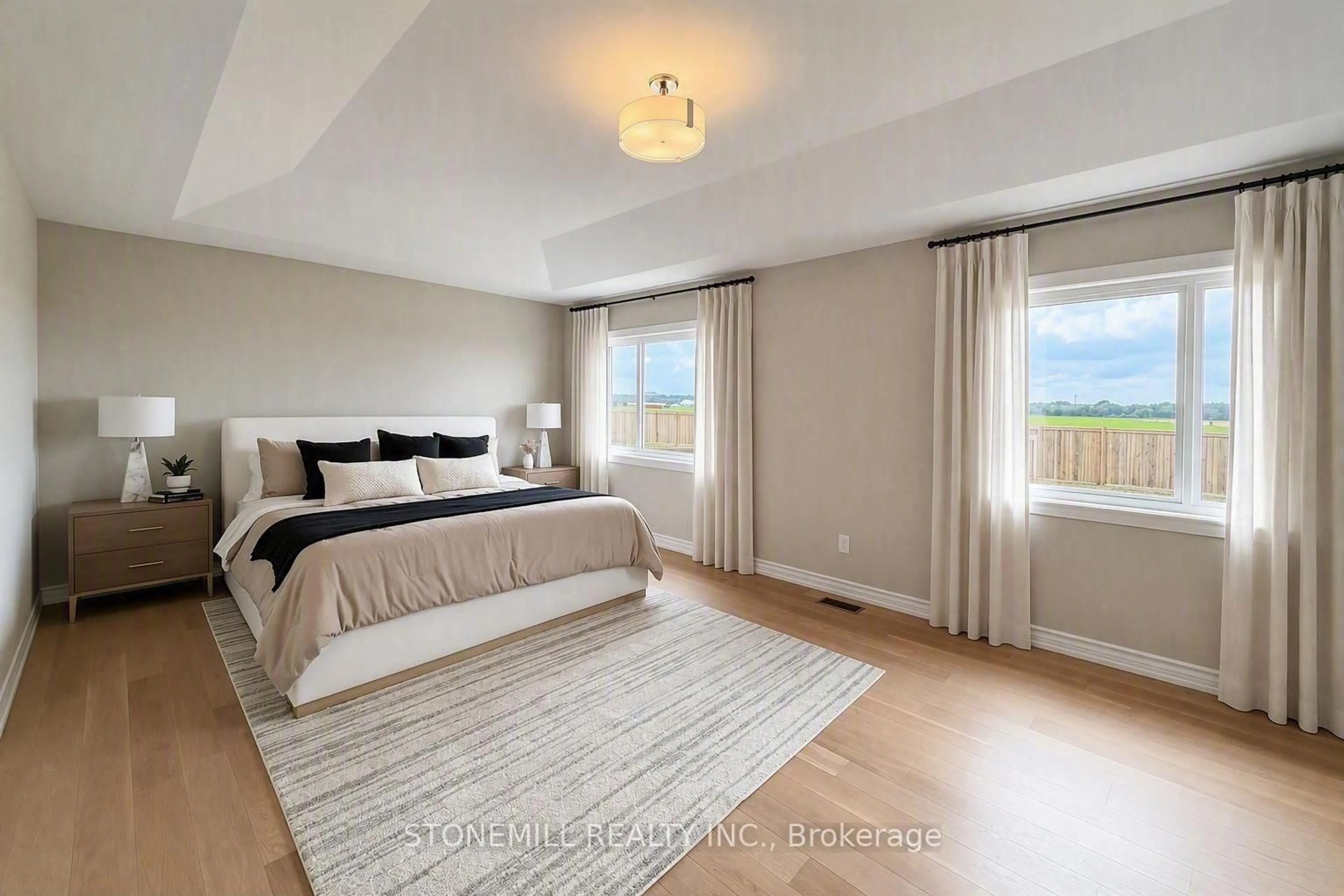 Bedroom with bed, unknown for 54 Henderson St, Essa Ontario L3W 0A9