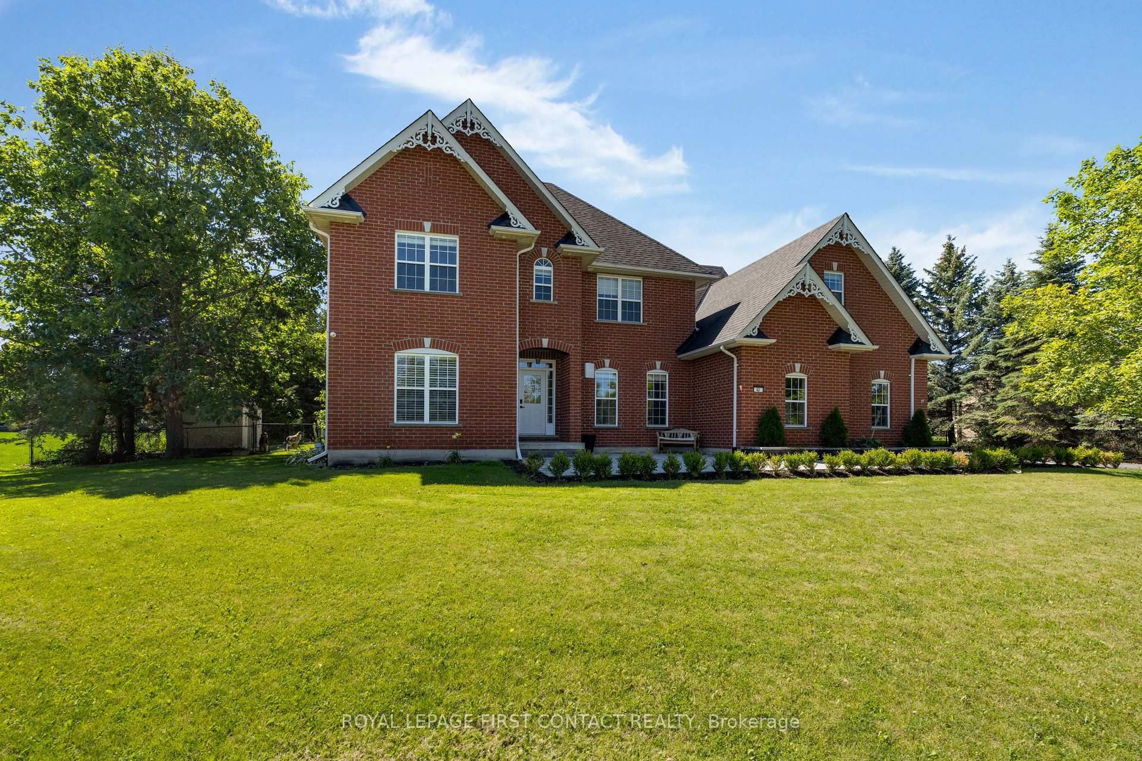 Home with brick exterior material, street for 43 Vanderpost Cres, Essa Ontario L0L 2N0