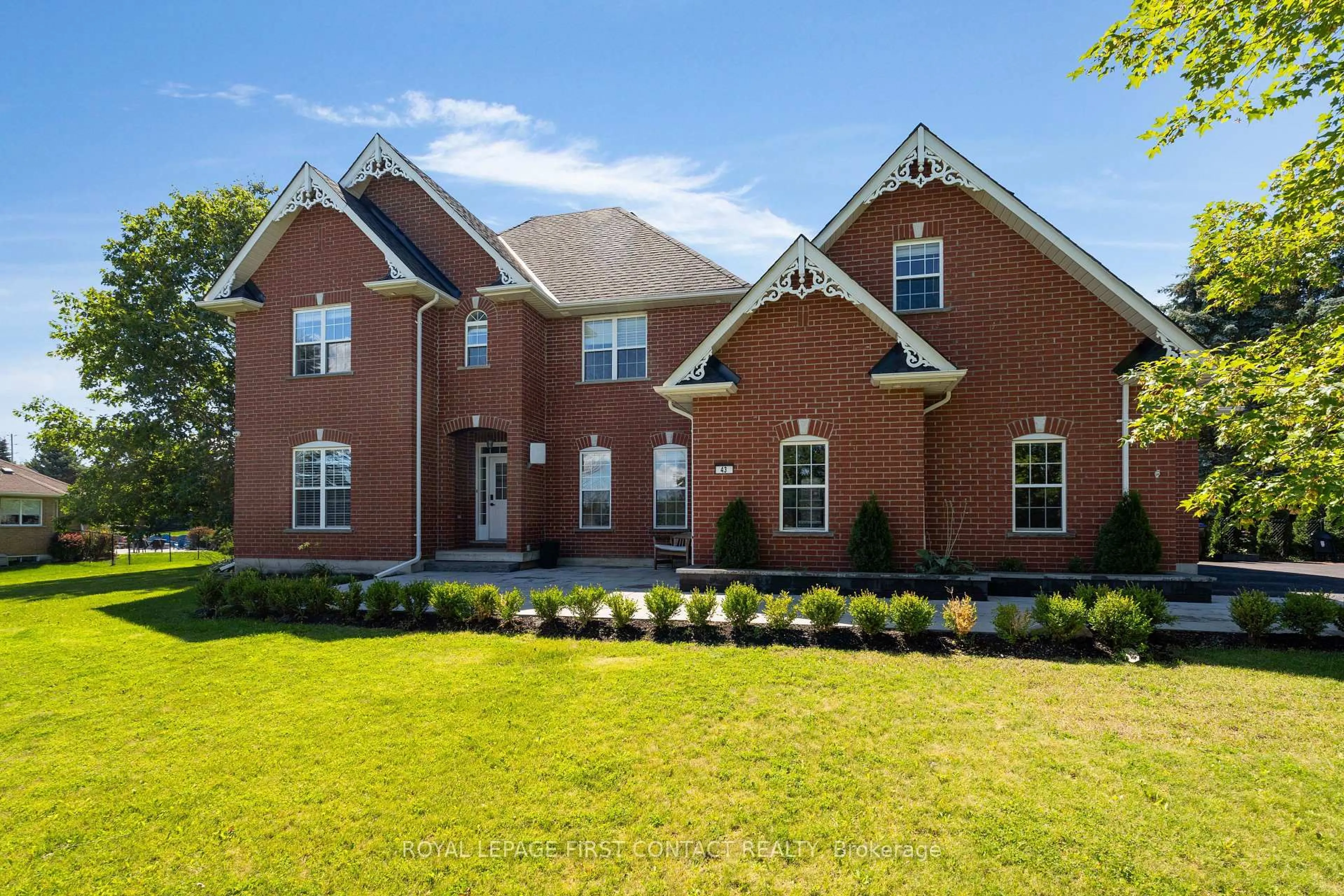 Home with brick exterior material, street for 43 Vanderpost Cres, Essa Ontario L0L 2N0