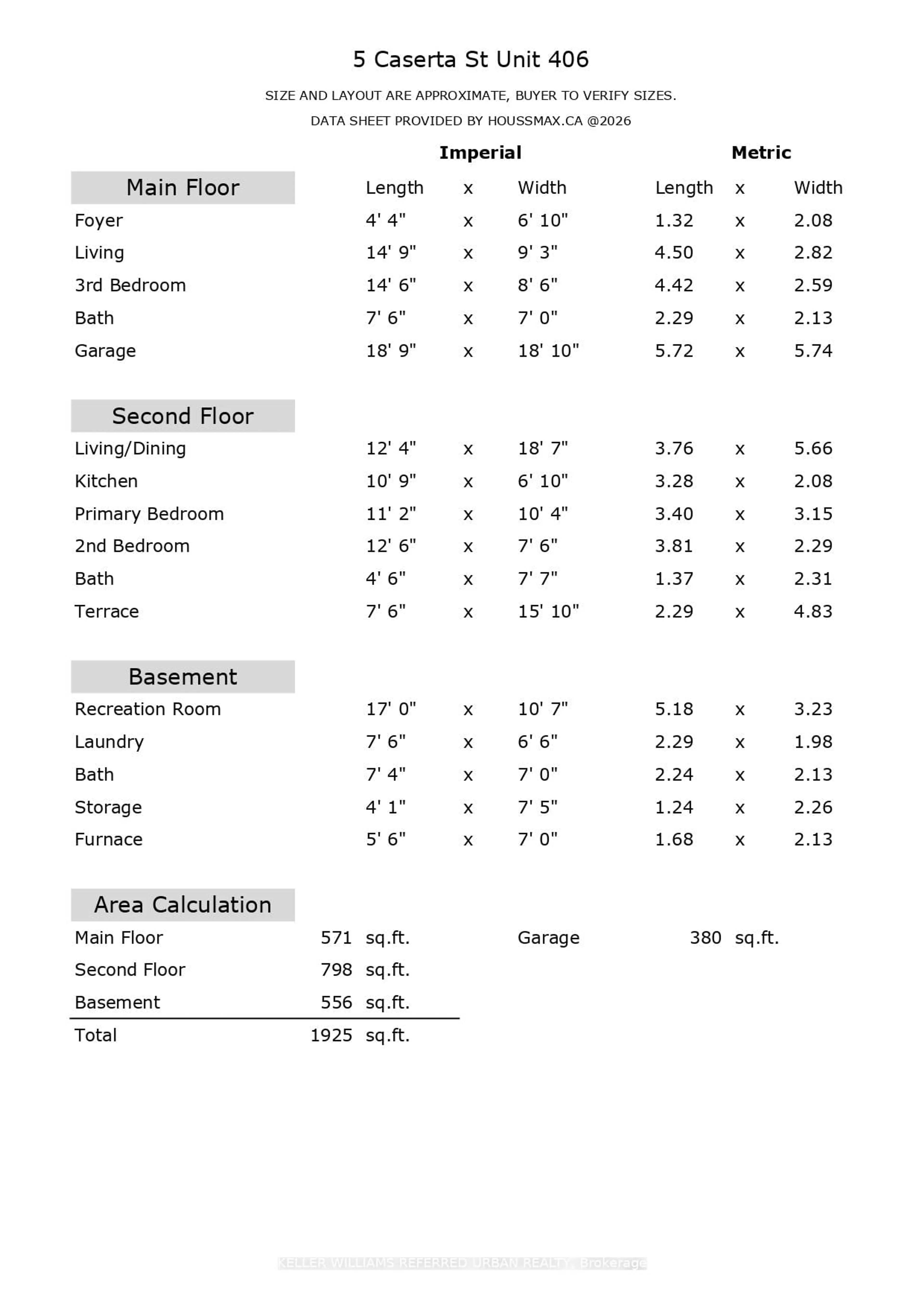 Floor plan for 5 Caserta St, Georgina Ontario L4P 0E6