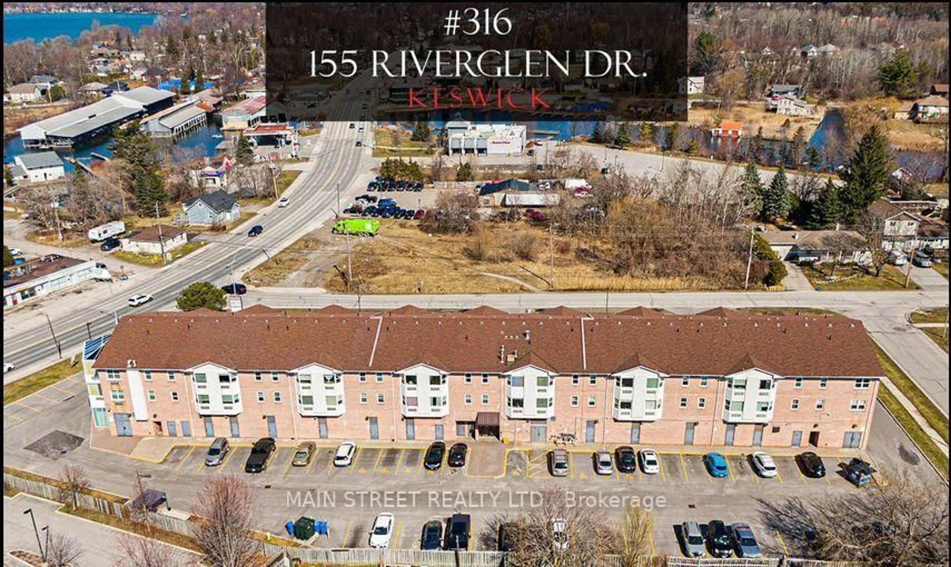 A pic from outside/outdoor area/front of a property/back of a property/a pic from drone, street for 155 Riverglen Dr #316, Georgina Ontario L4P 3M3