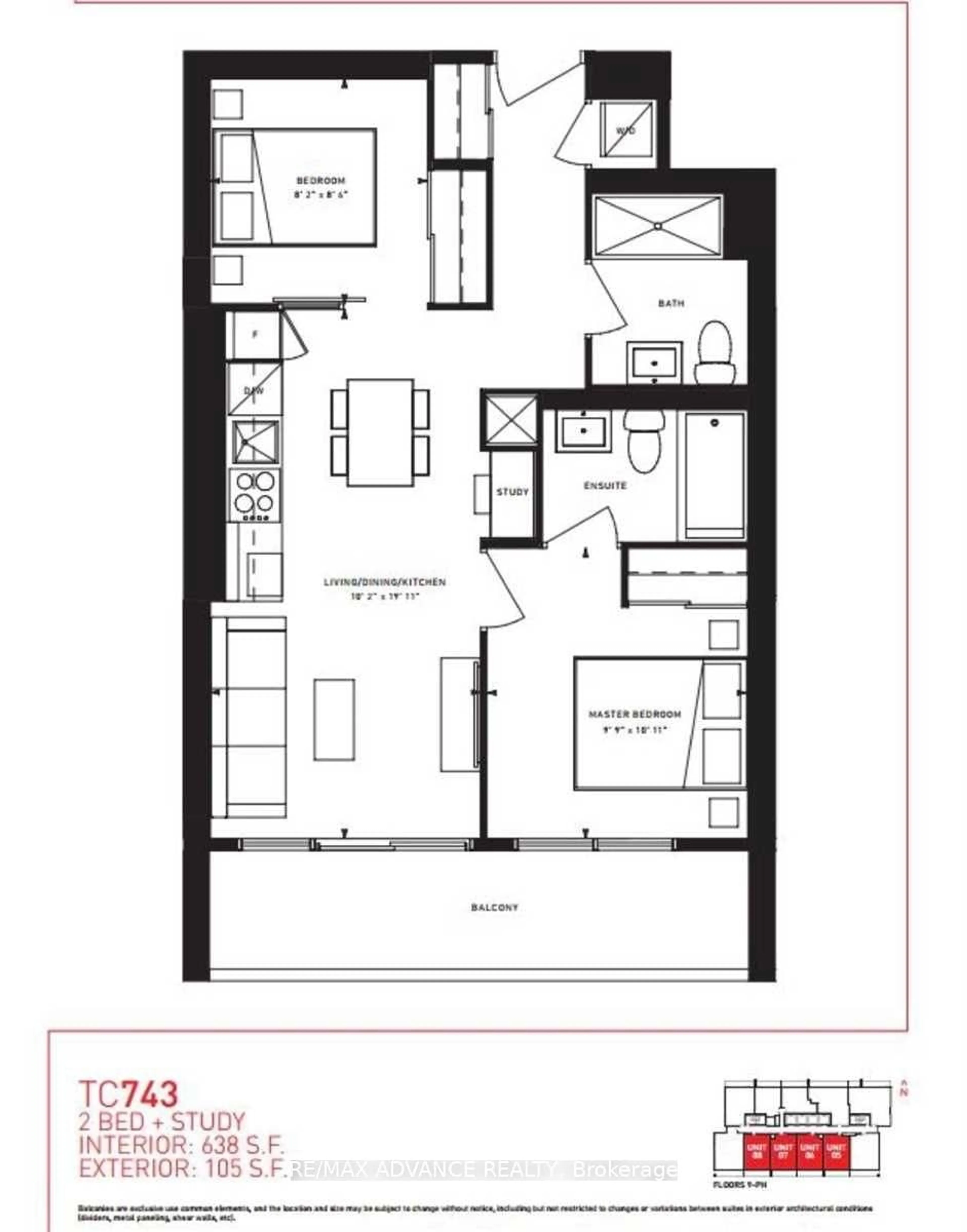 Floor plan for 5 Buttermill Ave #2008, Vaughan Ontario L4K 0J5