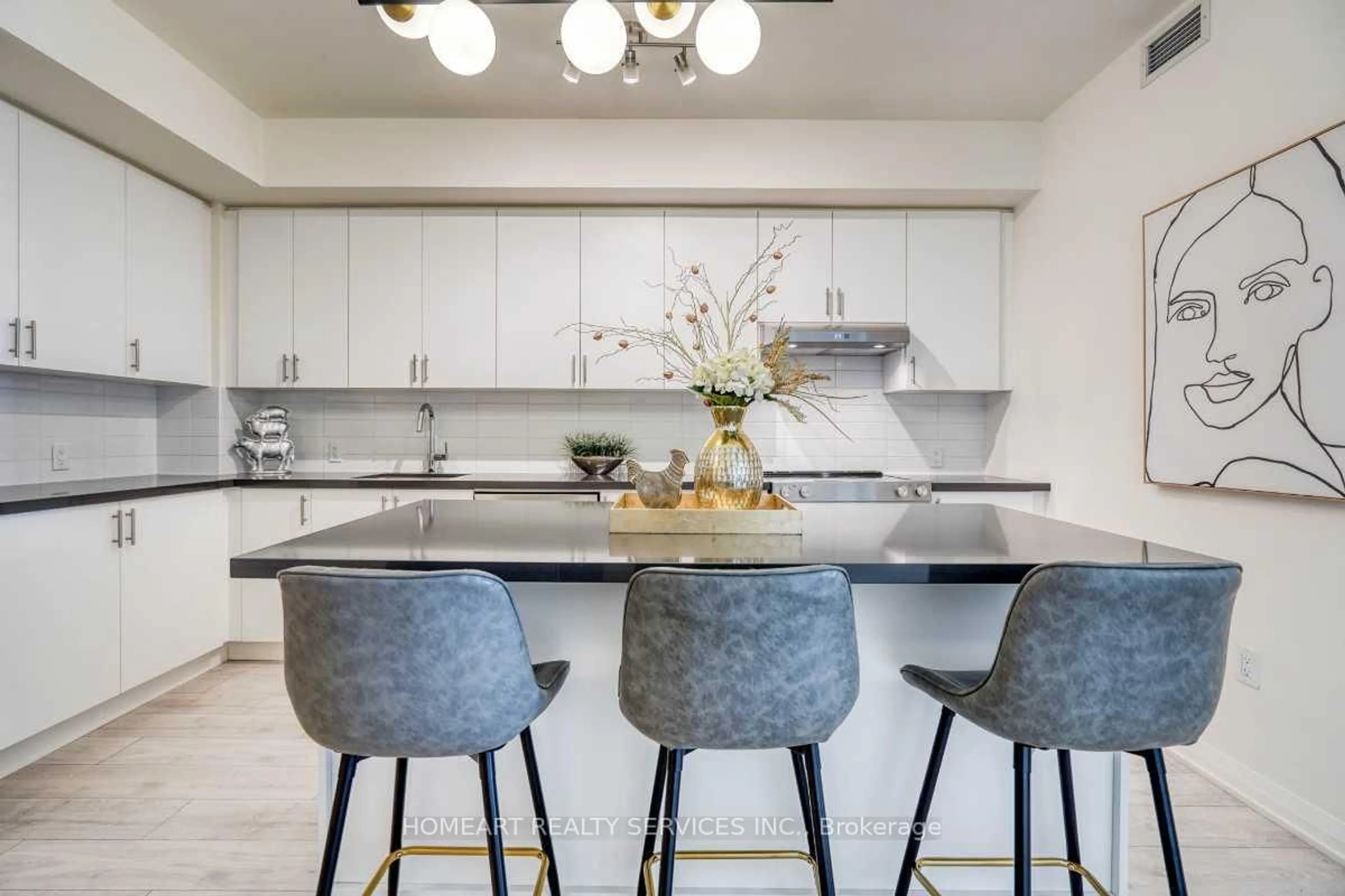 Contemporary kitchen, ceramic/tile floor for 8960 Jane St #314, Vaughan Ontario L4K 2M9